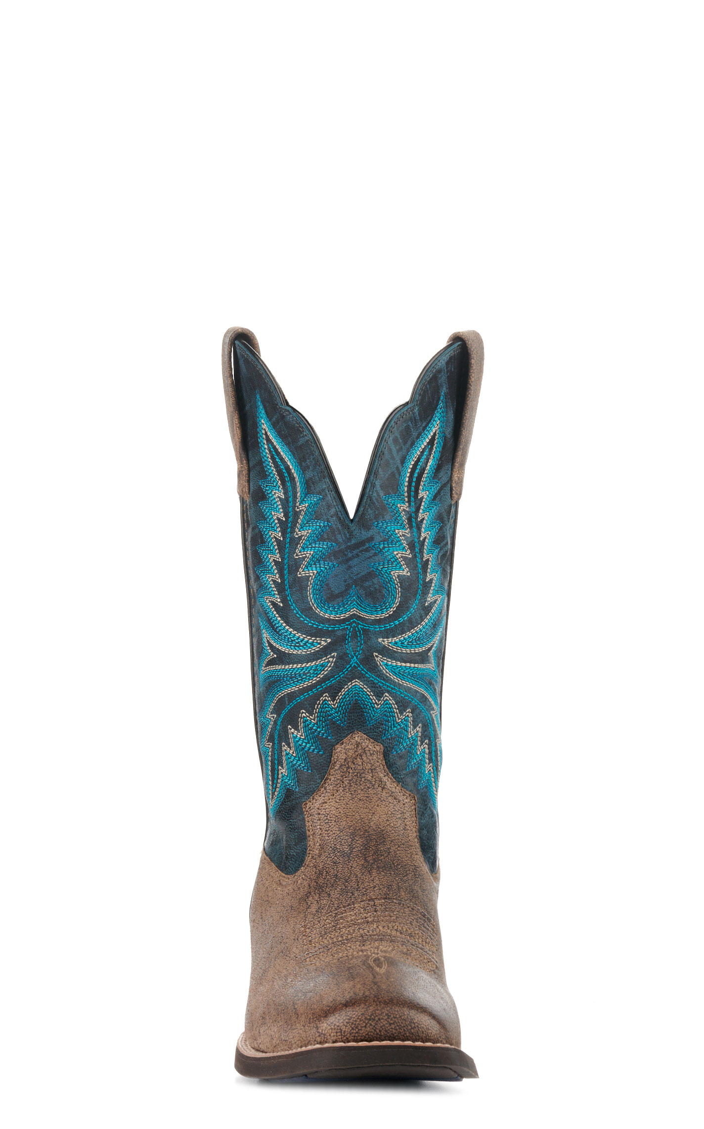 Ariat Men's Brush Creek Stone and Navy Wide Square Toe Shock Shield Cowboy Boots - Image 1