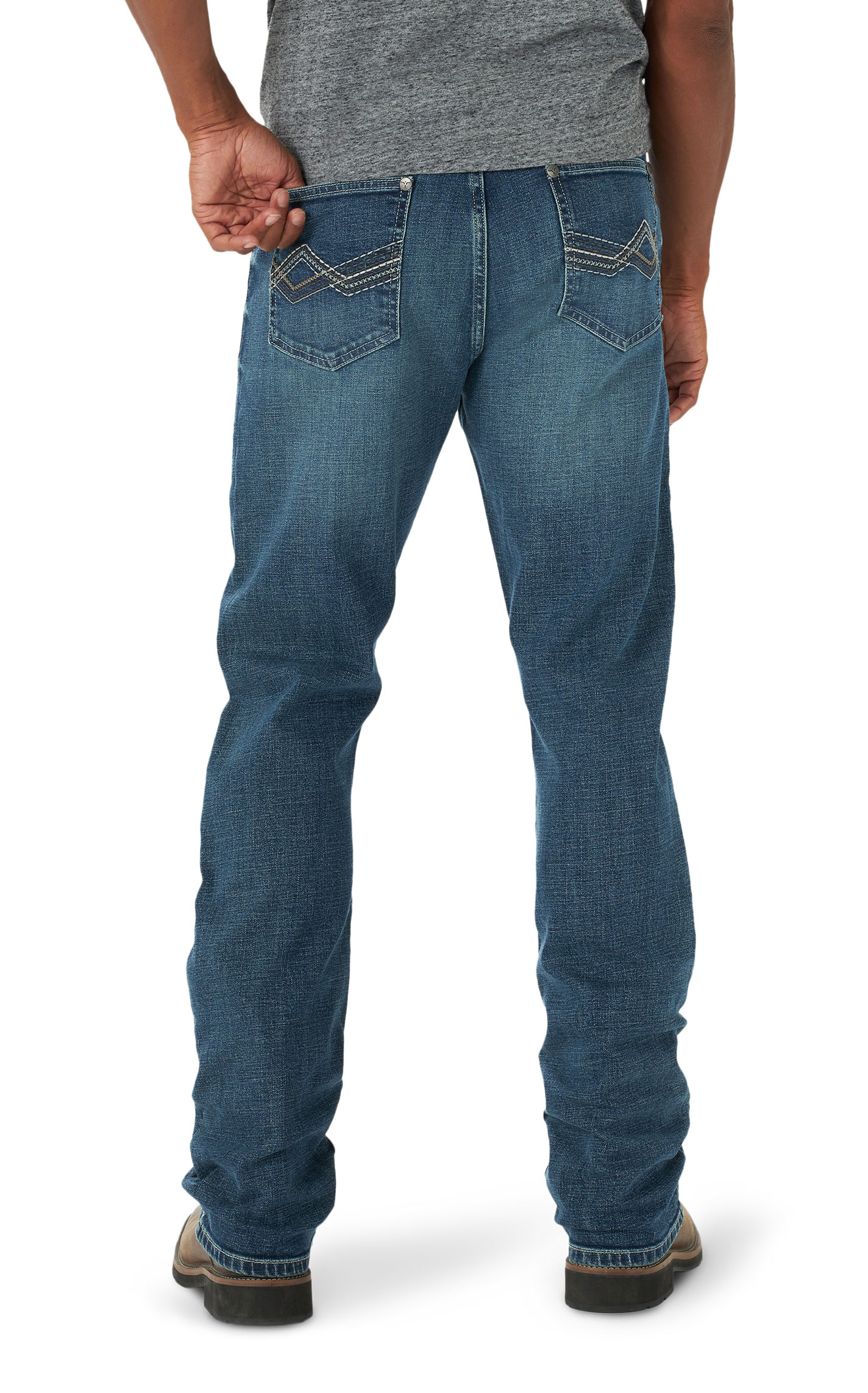 Wrangler 20X Men's No. 44 Medium Wash Low Rise Straight Leg Jeans - Extended Sizes - Image 1
