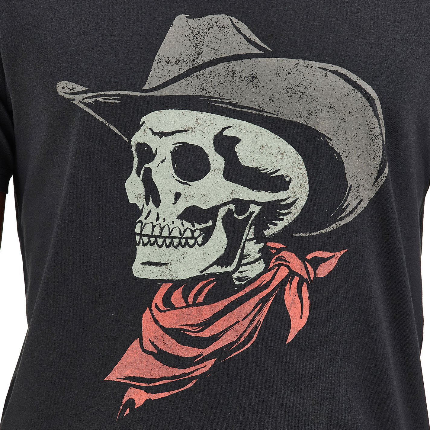 Wrangler Men's Black Skeletal Cowboy Graphic T-Shirt - Image 1