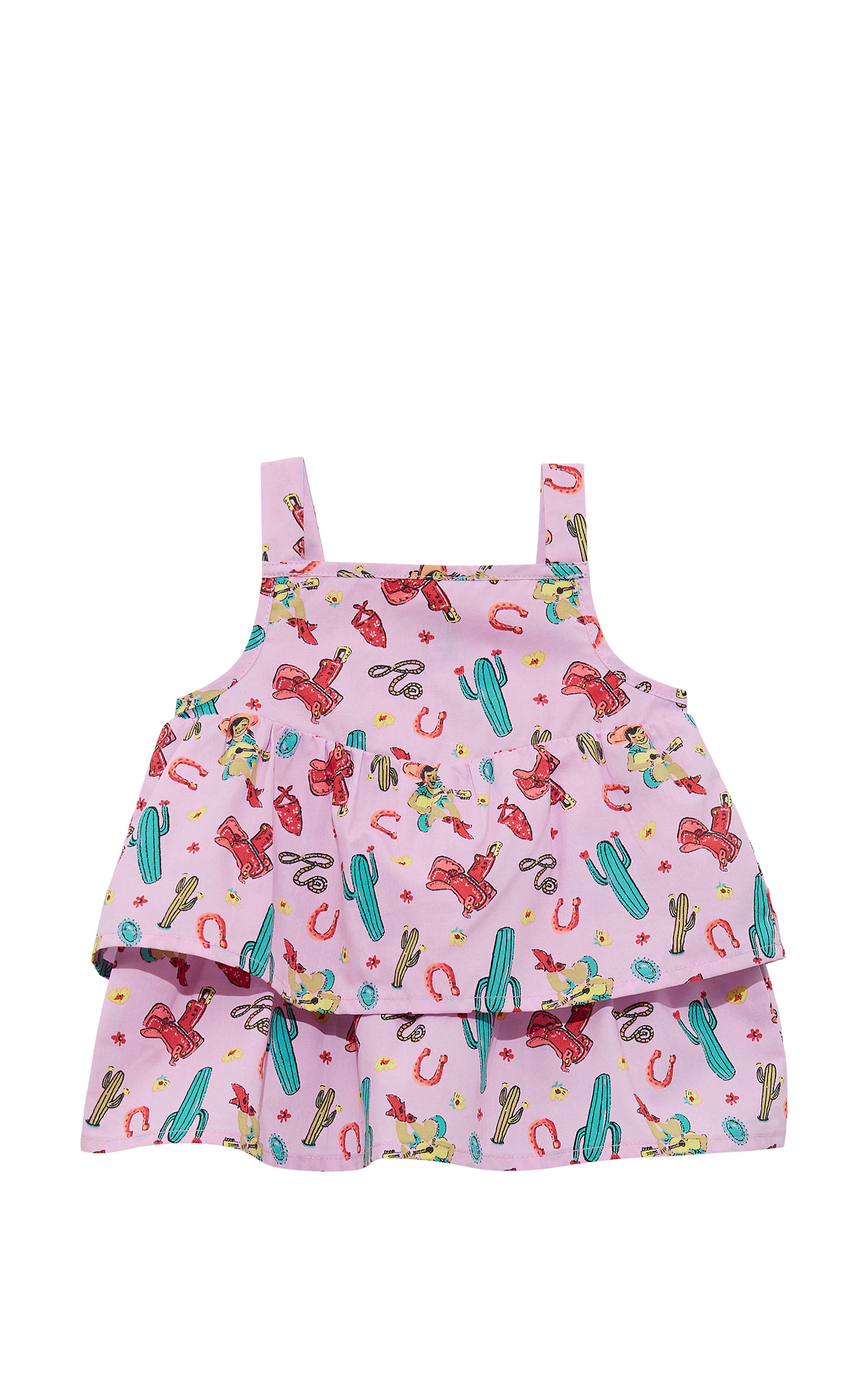 Wrangler Toddler Girl's Lavender Western Ruffled Sundress - Image 1