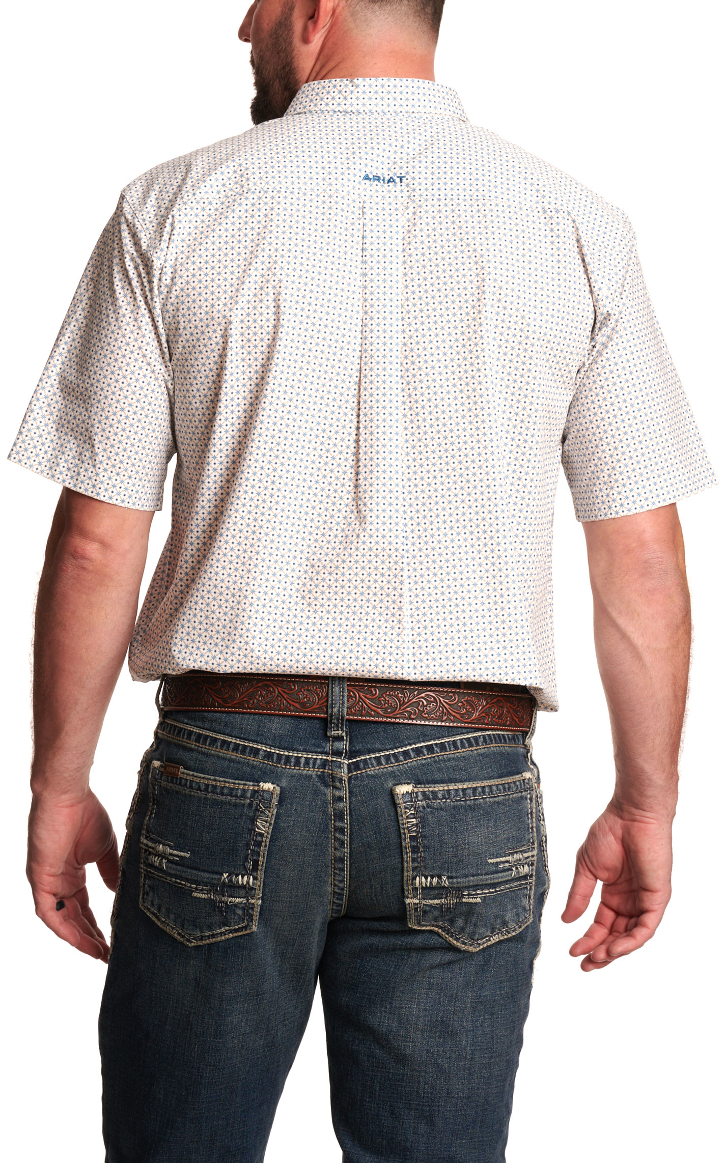 Ariat Men's Sutton Khaki Geo Print Western Shirt - Image 1