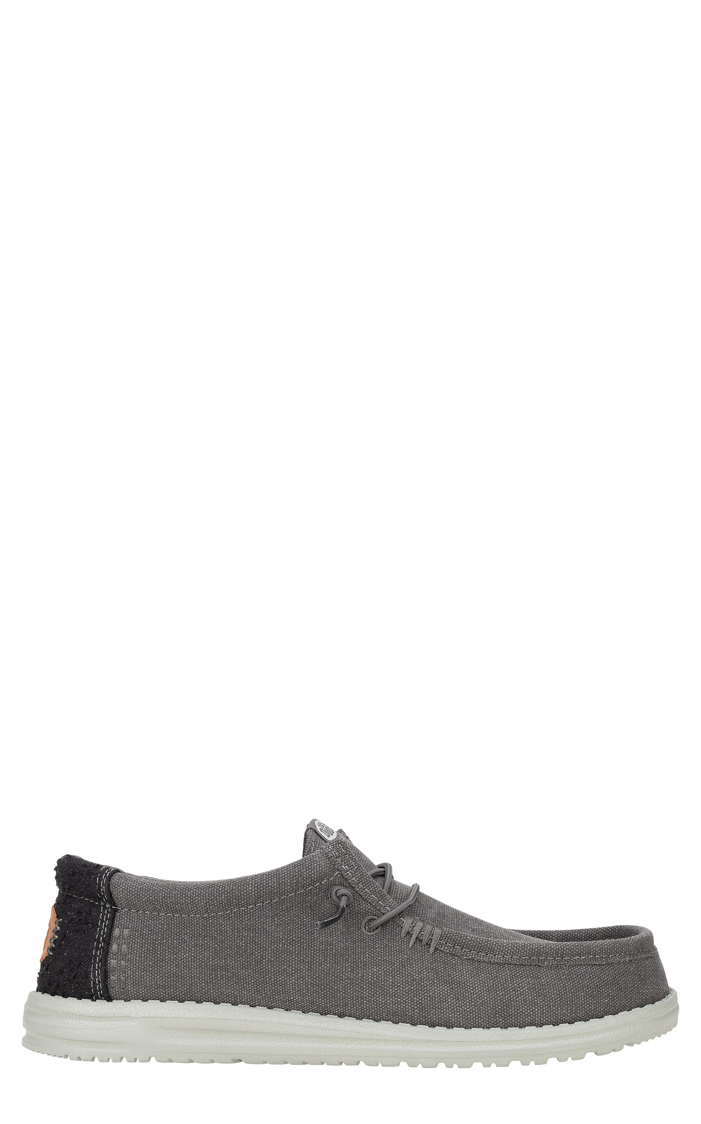 Hey Dude Men's Wally Granite Gray & Black Lace Up Moc Toe Casual Shoe - Image 1