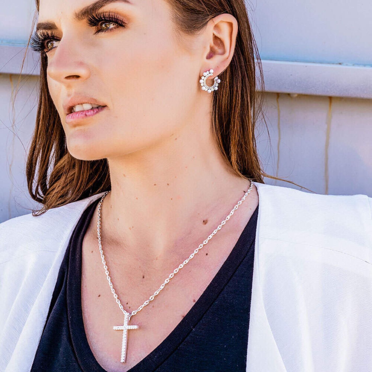 Montana Silversmith Women's Dazzling in Faith Cross Pendant Necklace - Image 1