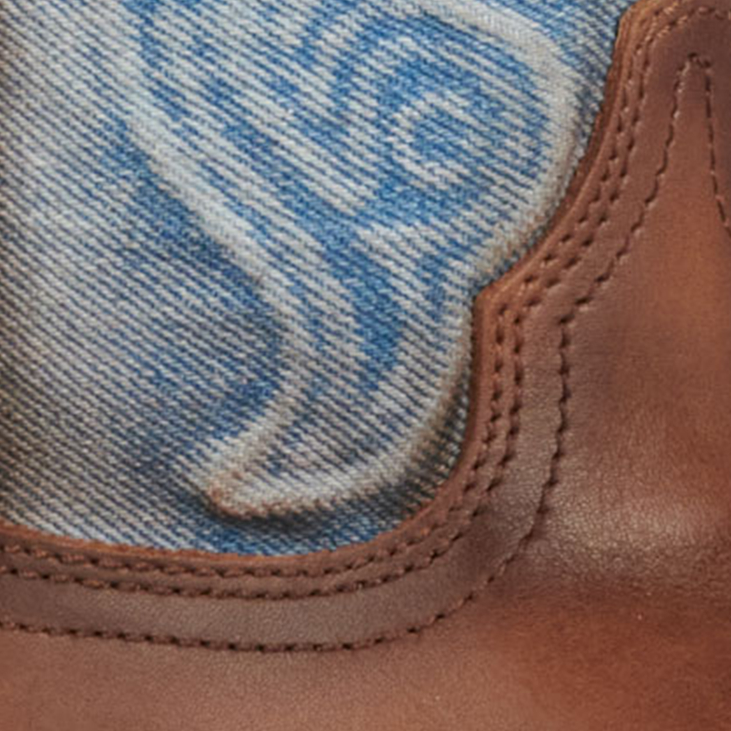Corral Women's Light Denim and Saddle Brown Square Toe Cowboy Boots - Image 1