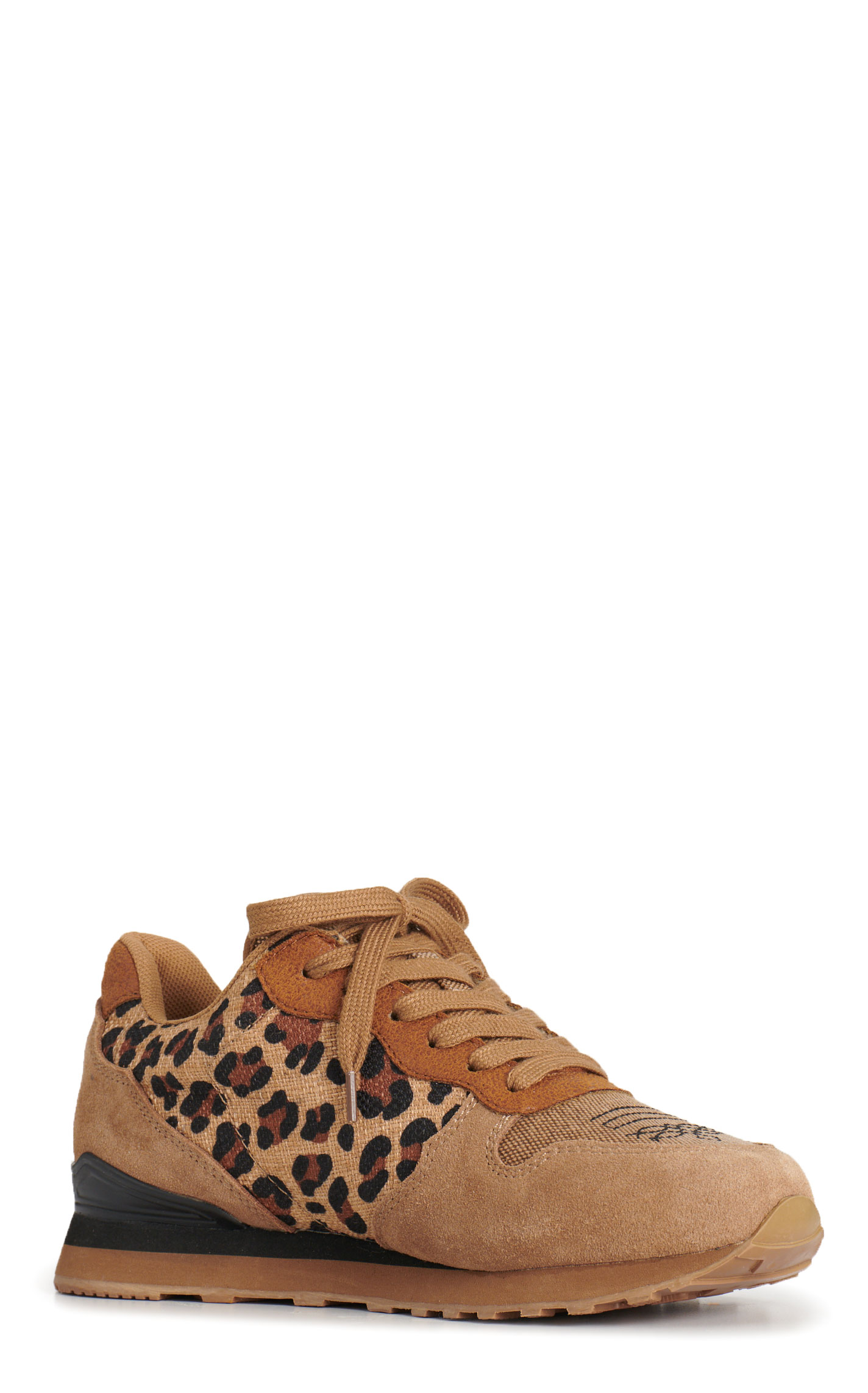 Roper Women's Giddyup Jogger Tan & Leopard Print Casual Shoes - Image 1