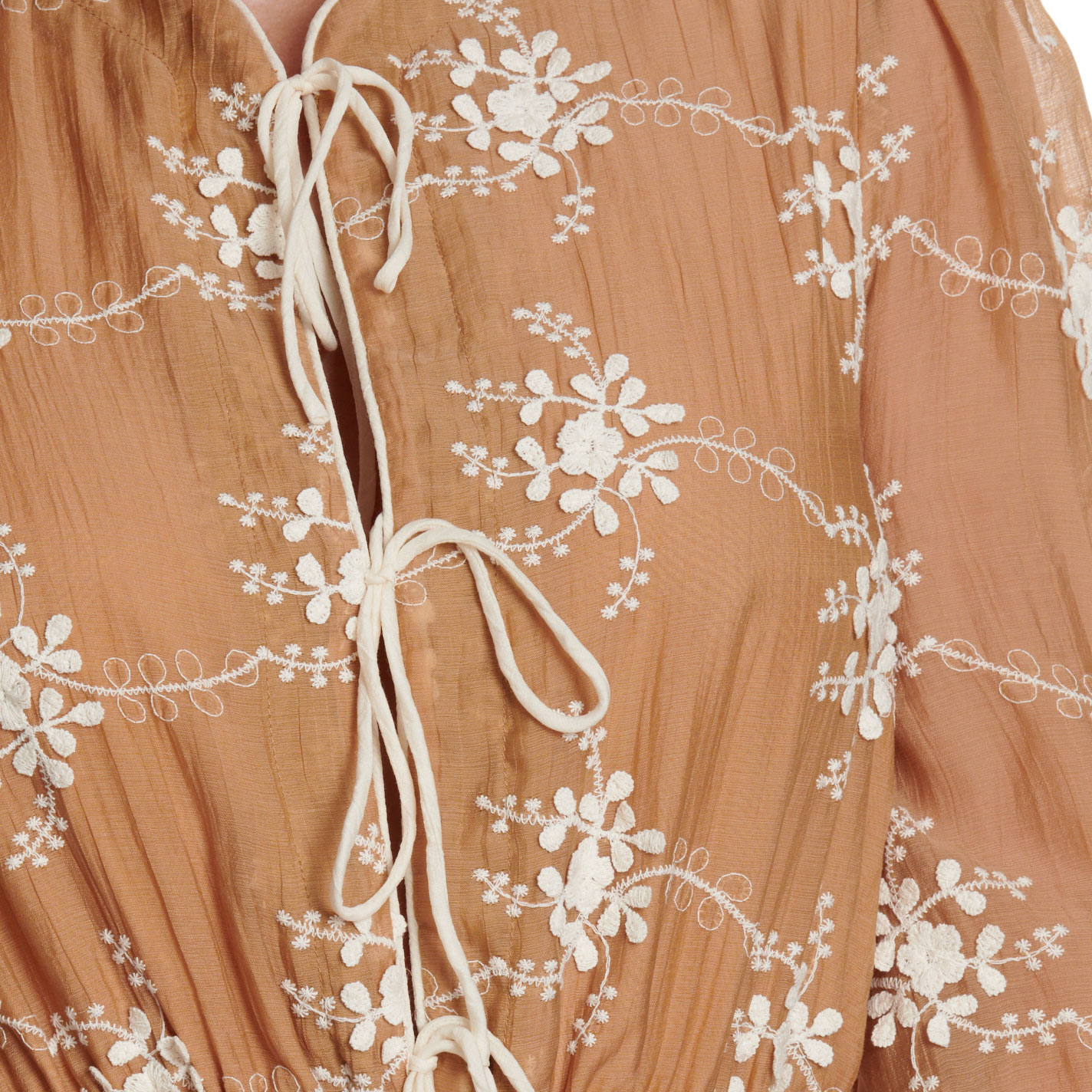 Endless Blu Butterscotch Embroidered Tie Front Romper - Image 1