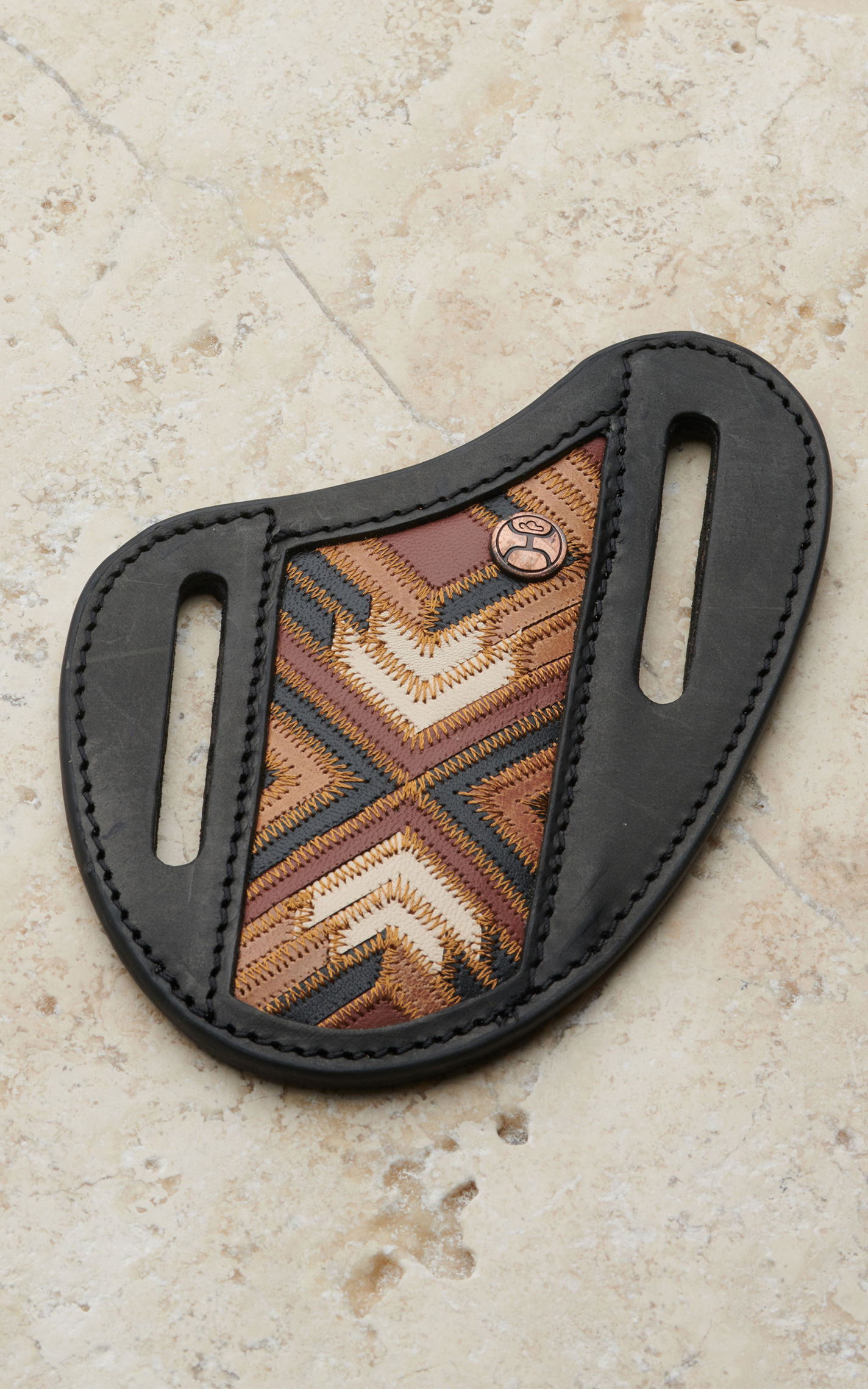 Hooey Black with Brown and Ivory Aztec Pancake Knife Sheath - Image 1
