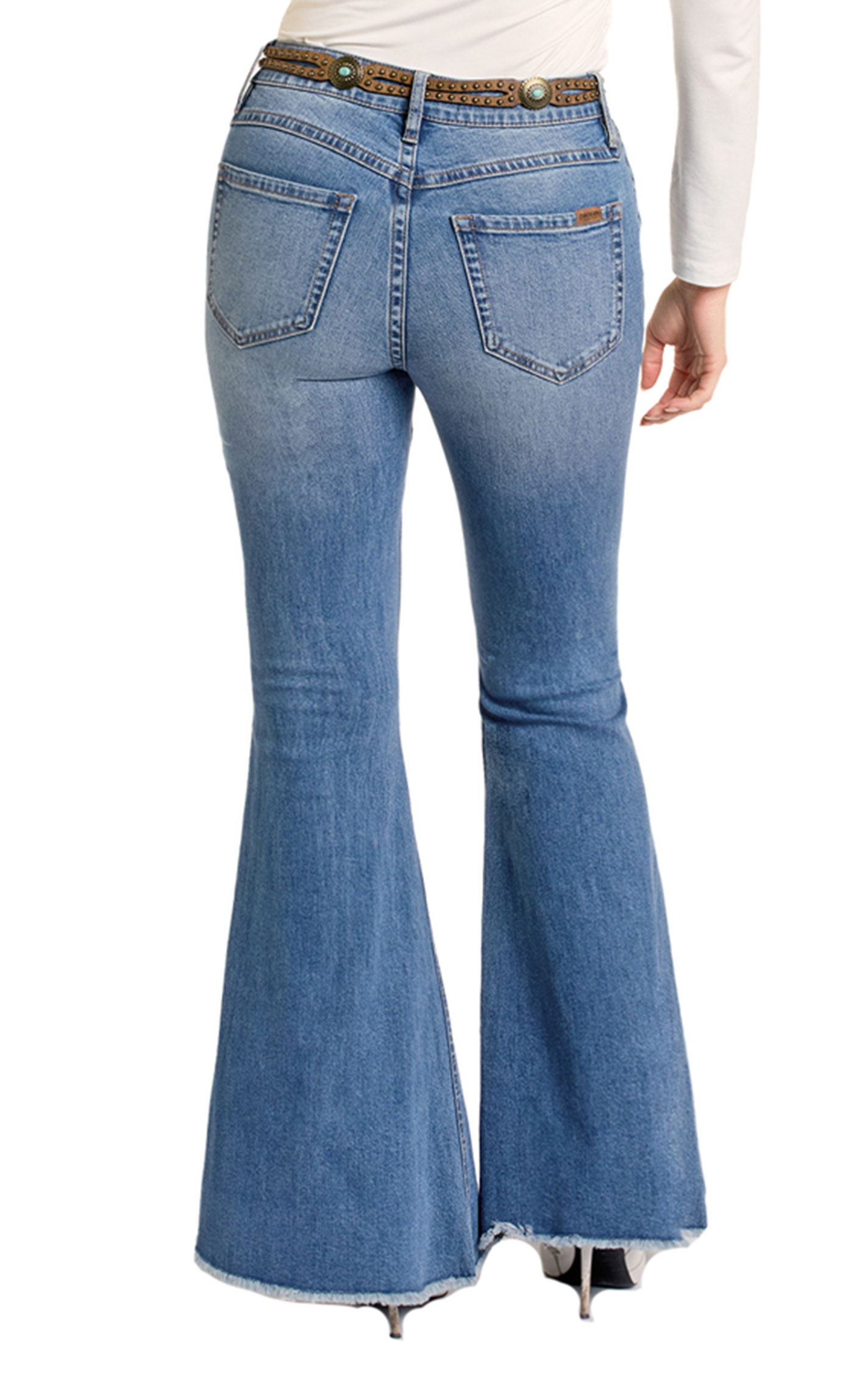 Rock & Roll Denim Women's Medium Wash Bell Bottom Jeans - Image 1