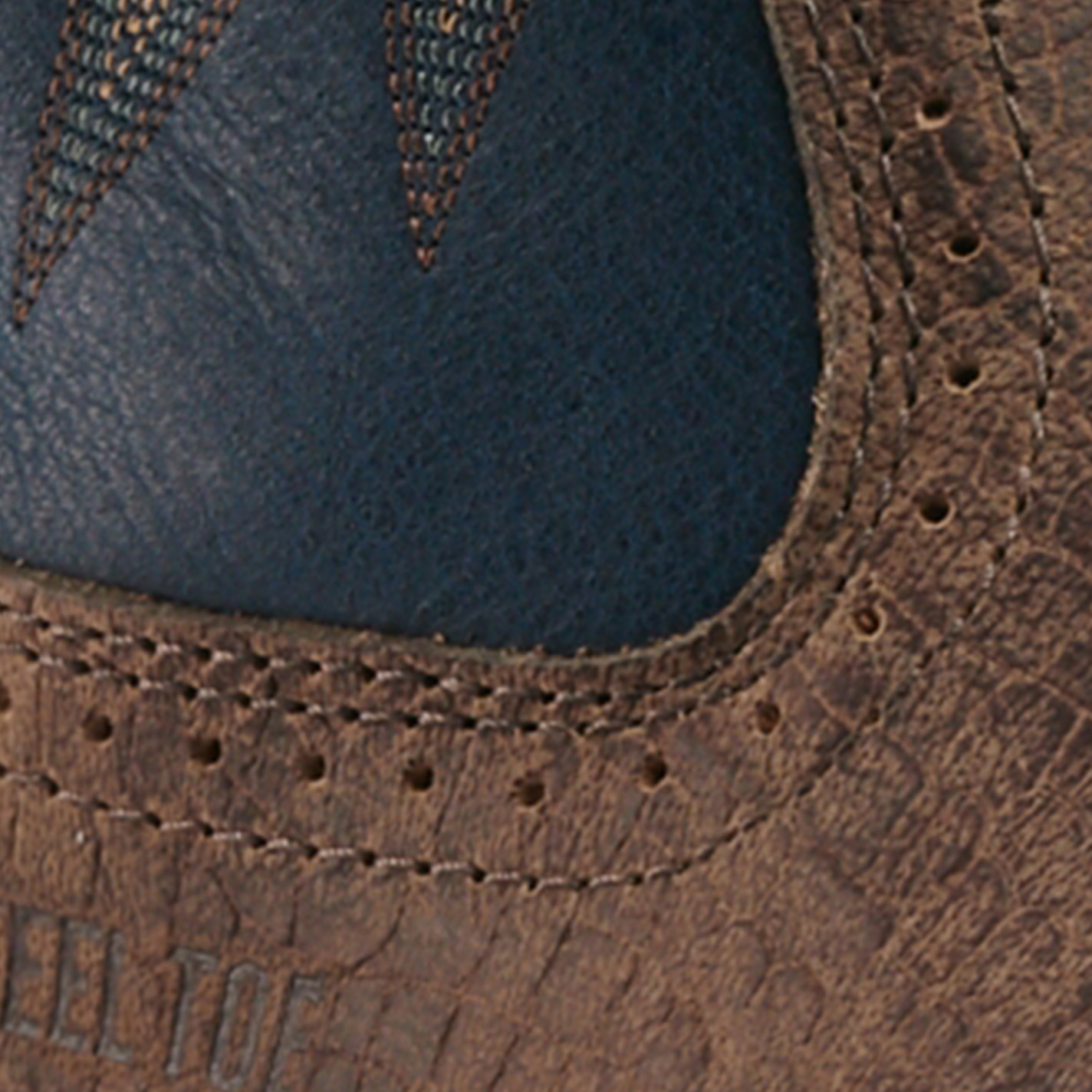 Tony Lama Bartlett Stone Brown and Blue Square Steel Toe Work Boots - Image 1