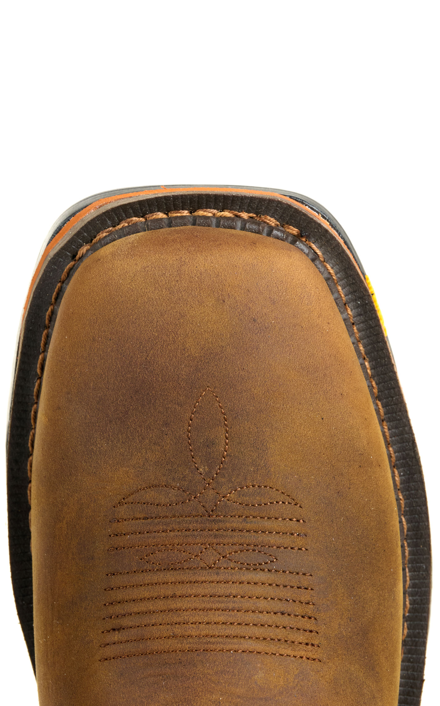 R. Watson Men's Tan and Bay Brown Waterproof Wide Square Toe Cowboy Work Boot - Image 1