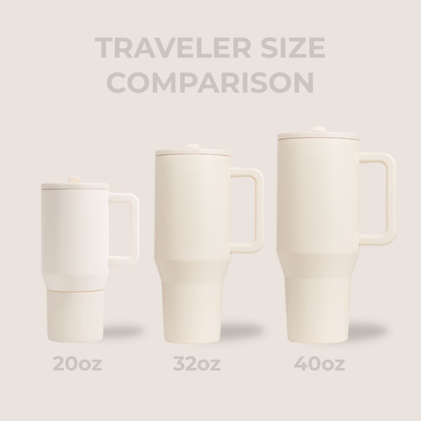 HydroJug Cream 40 oz Insulated Traveler Mug  - Image 1