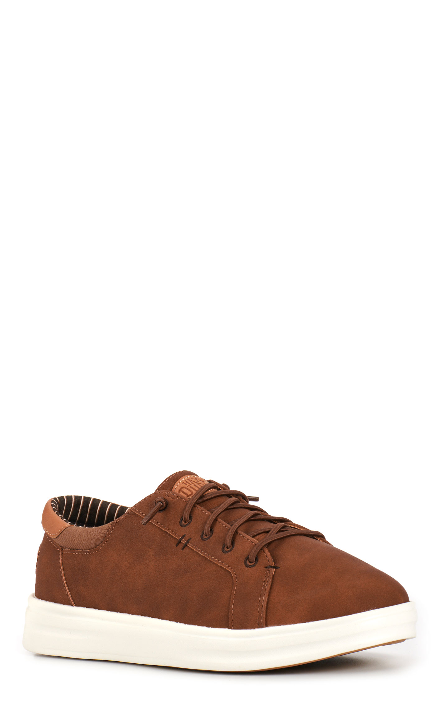 Hey Dude Men's Paul Cognac & White Round Toe Casual Shoes - Image 1