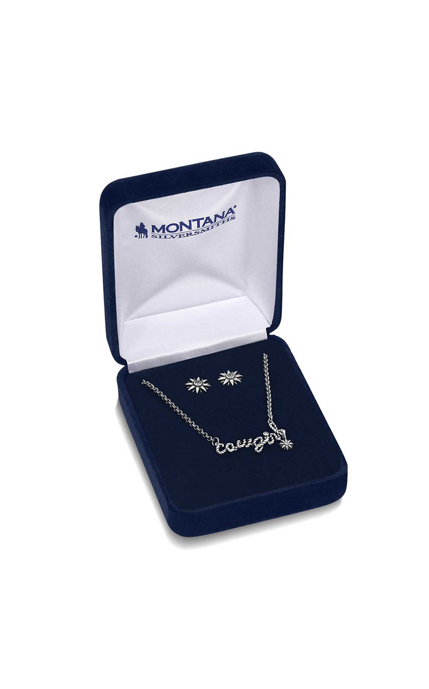 Montana Silversmiths Silver Cowgirl & Spurs Jewelry Set - Image 1