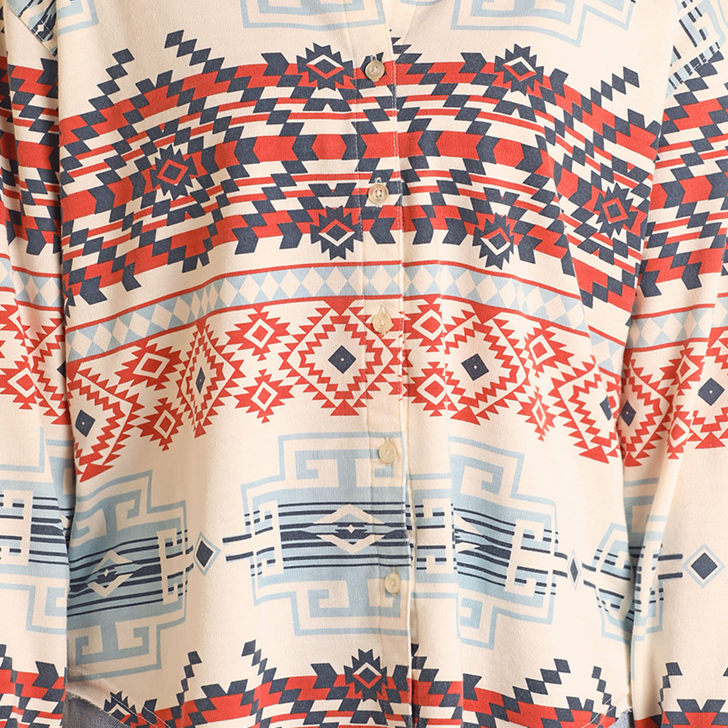 Rock & Roll Denim Women's Cream Aztec Print Oversized Top - Image 1