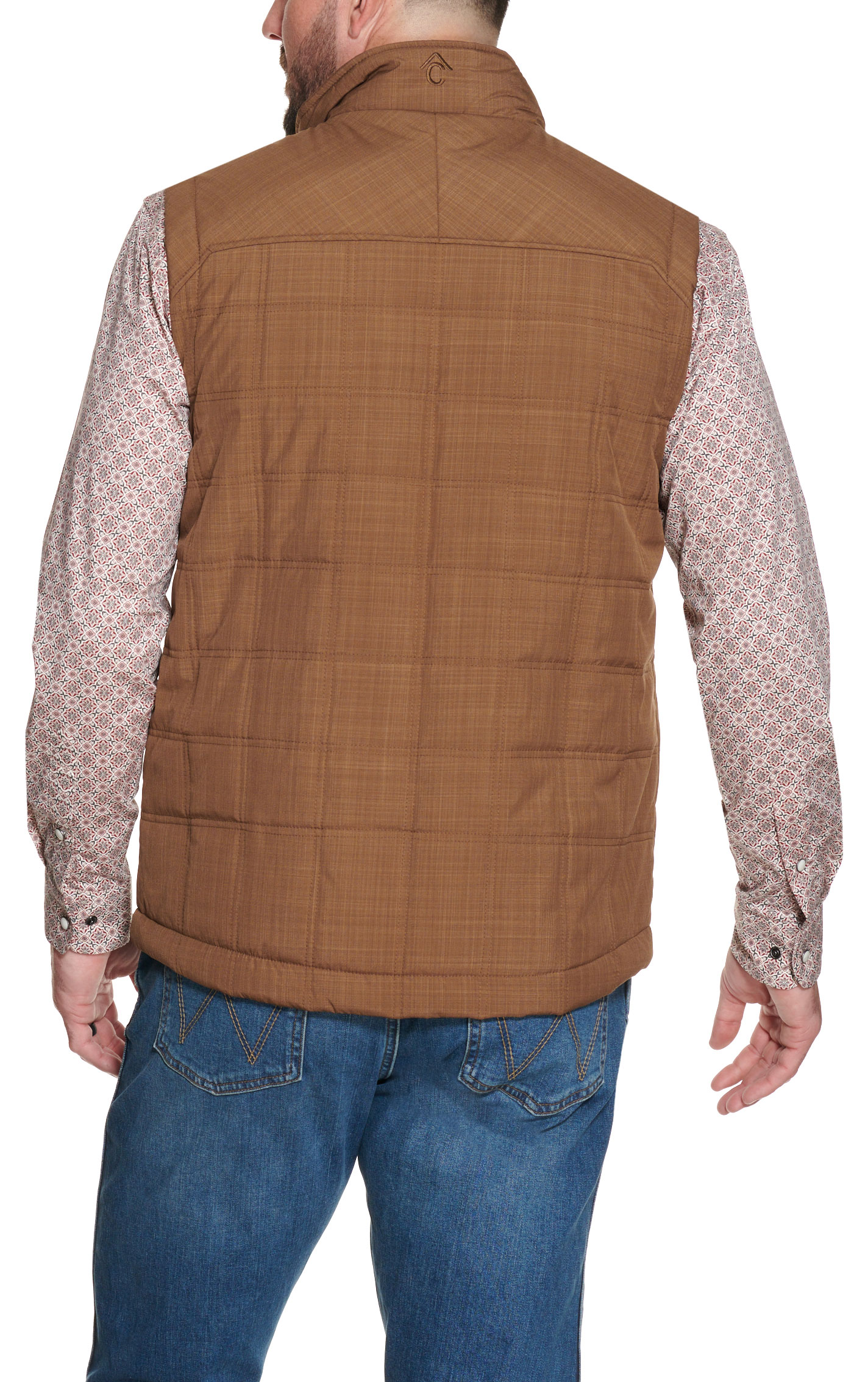 Rafter C Men's Chocolate Brown Puff Vest - Image 1