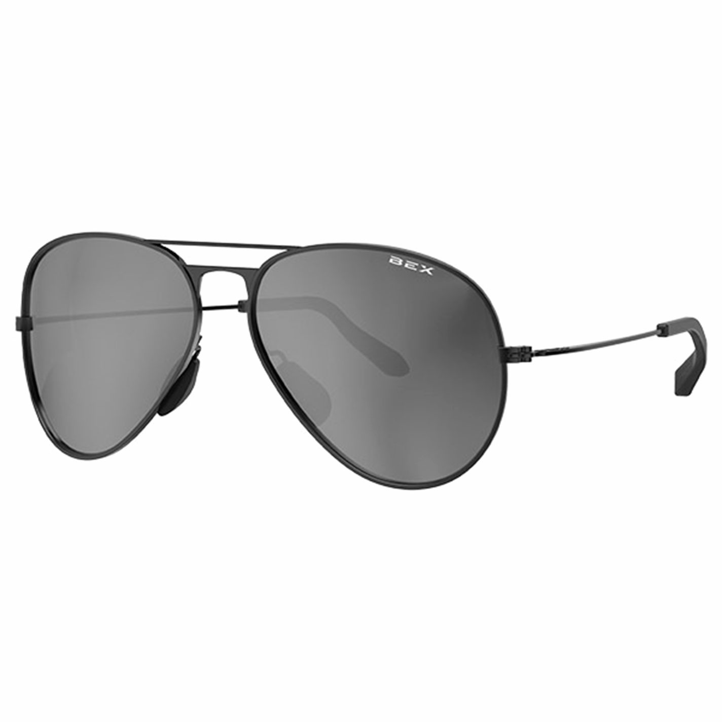 BEX Wesley Black Gray & Silver Aviator Sunglasses - Image 1