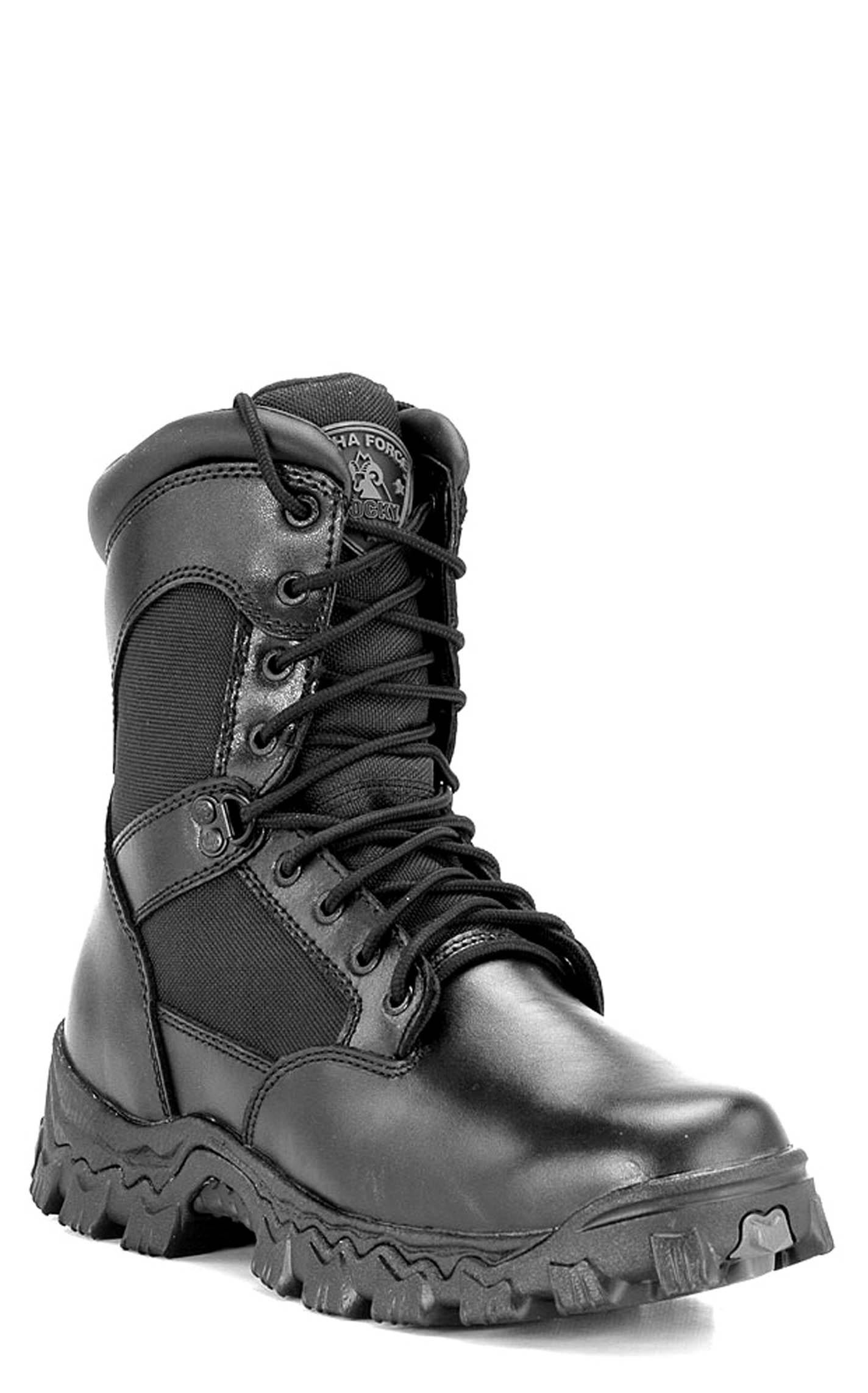 Rocky Men's Alpha Force Black Round Toe Lace Up Work Boot - Image 1