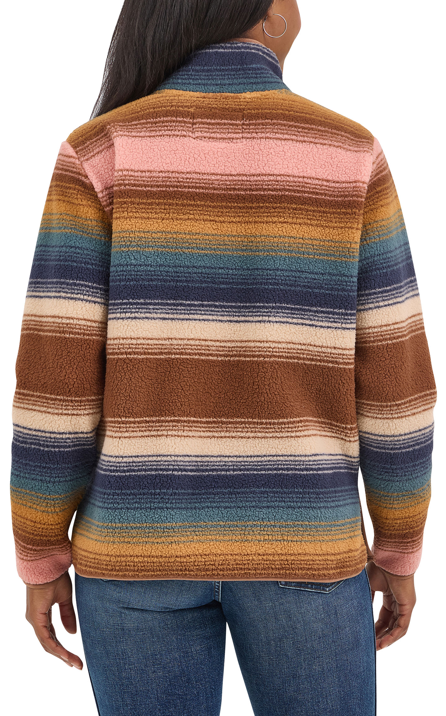 Wrangler Retro Women's Sunset Stripe Sherpa Pullover - Image 1