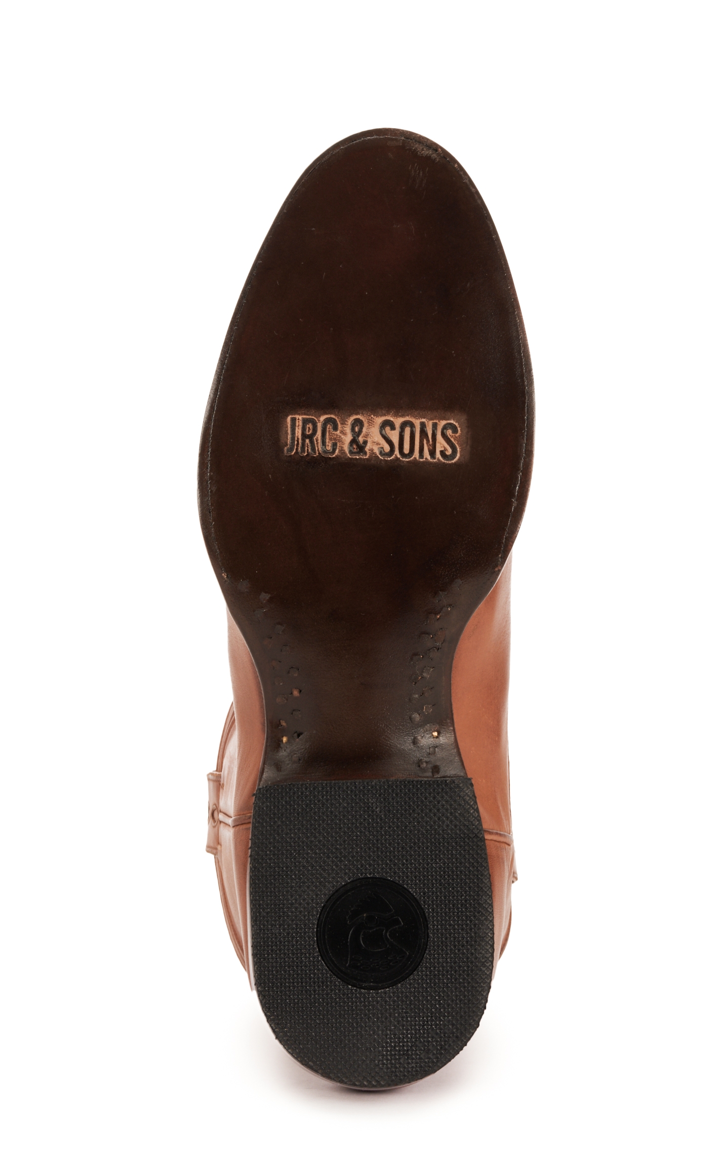 JRC & Sons Men's Todd Burnished Leather Round Toe Roper Boot in Tan - Image 1