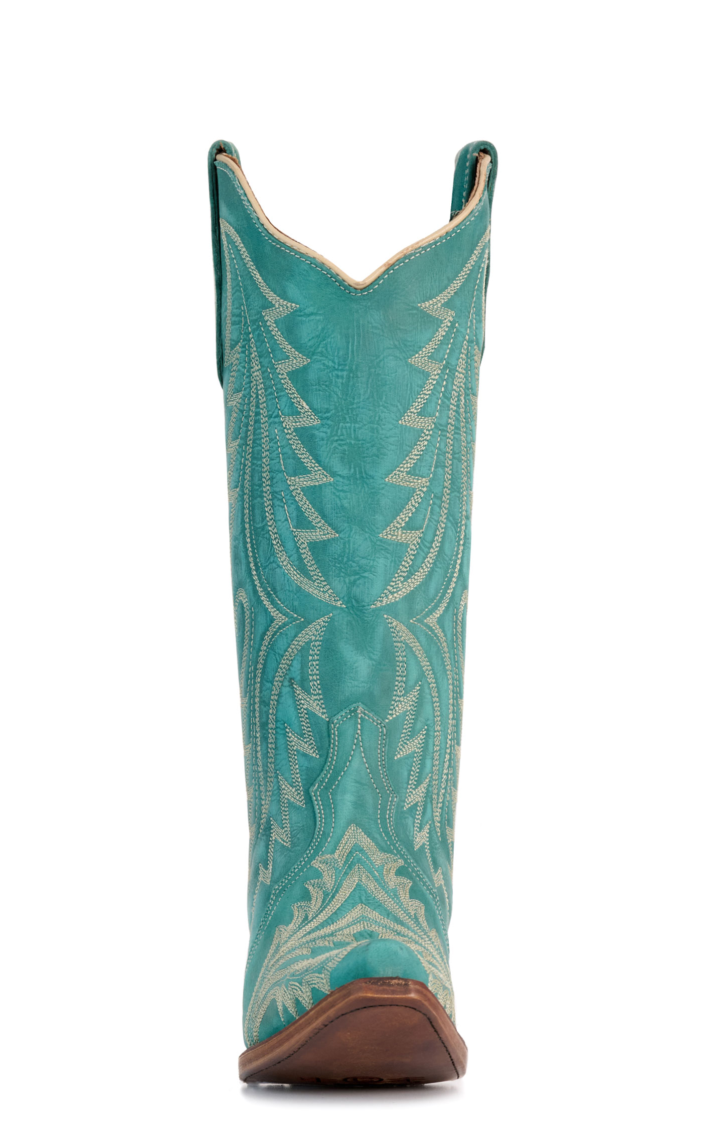 Circle G by Corral Women's Turquoise Heavy Stitched Snip Toe Cowboy Boots - Image 1