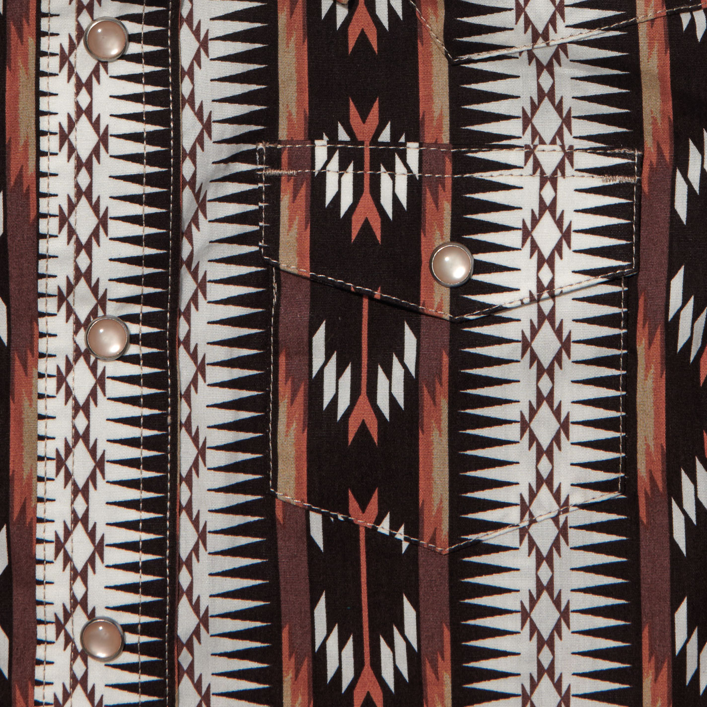 Wrangler Checotah Boy's Coffee Aztec Print Western Shirt - Image 1