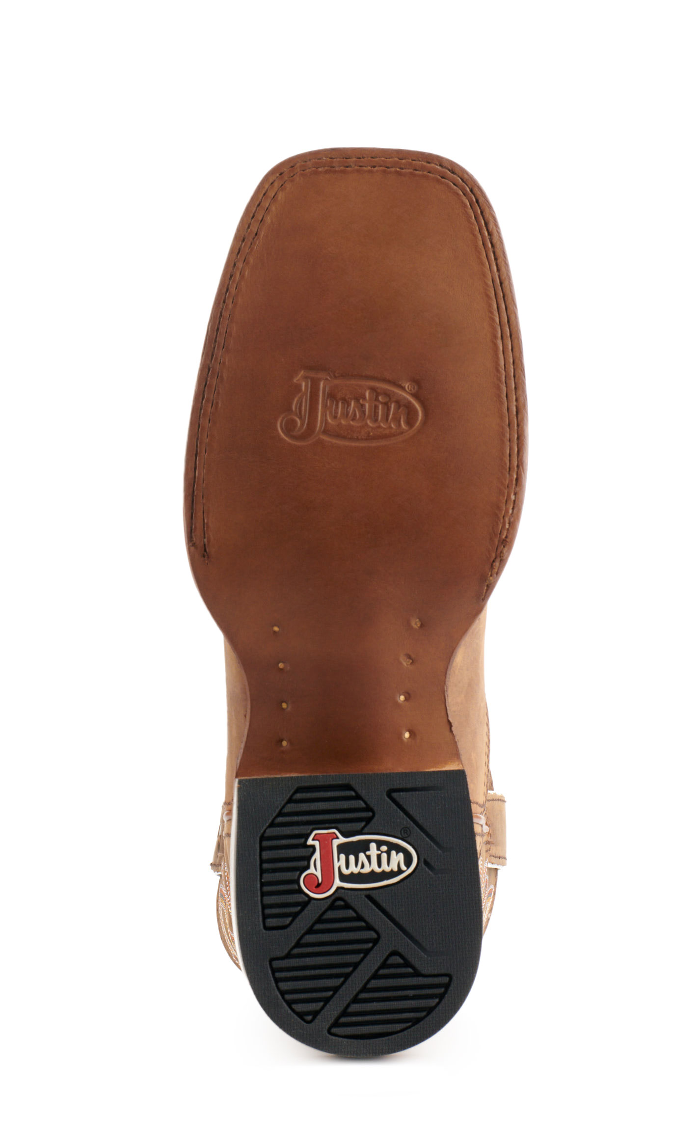 Justin Men's Frontier Jackpot Brown Wide Square Toe Cowboy Boots - Image 1