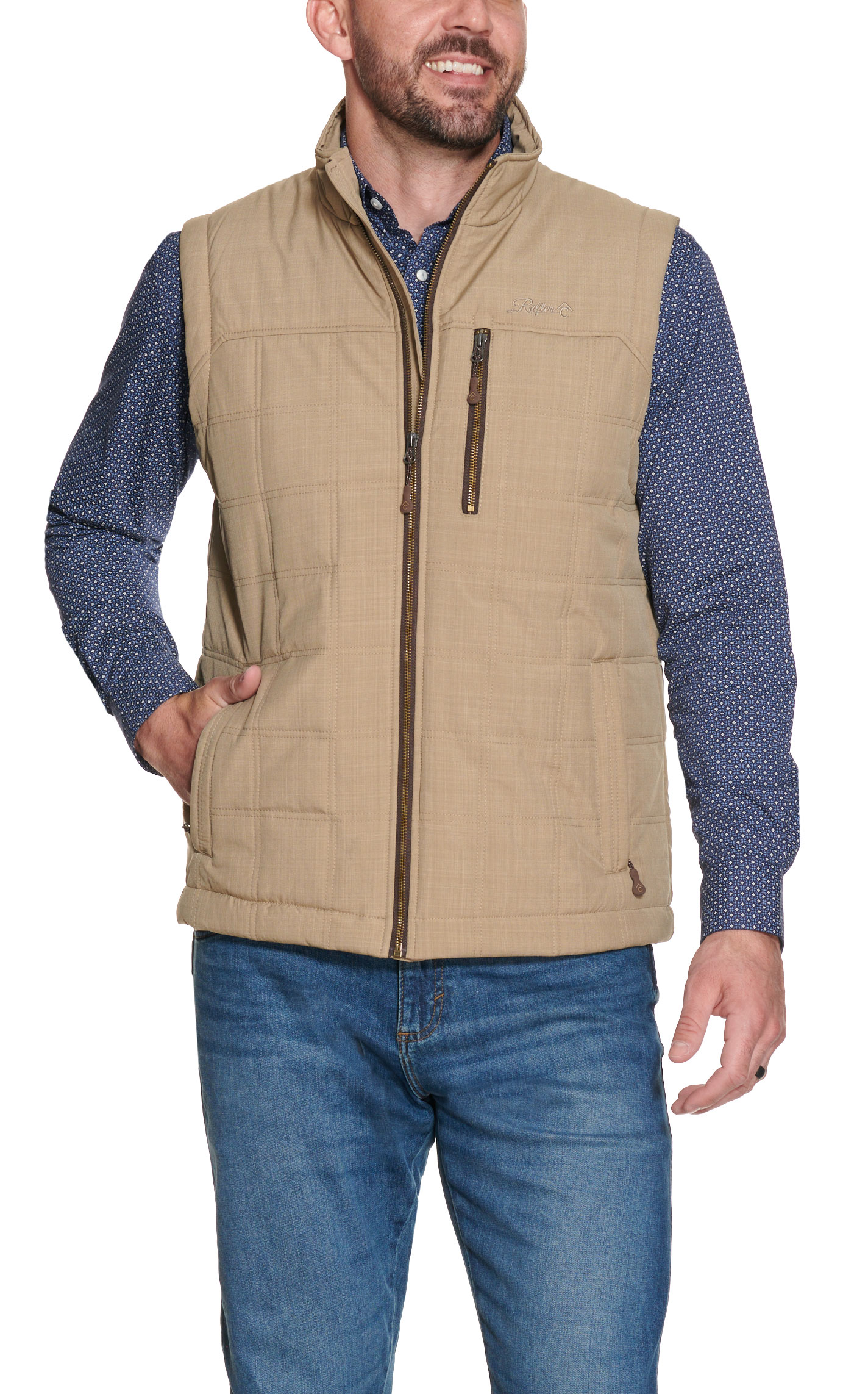 Rafter C Men's Tan Concealed Carry Puff Vest  - Image 1
