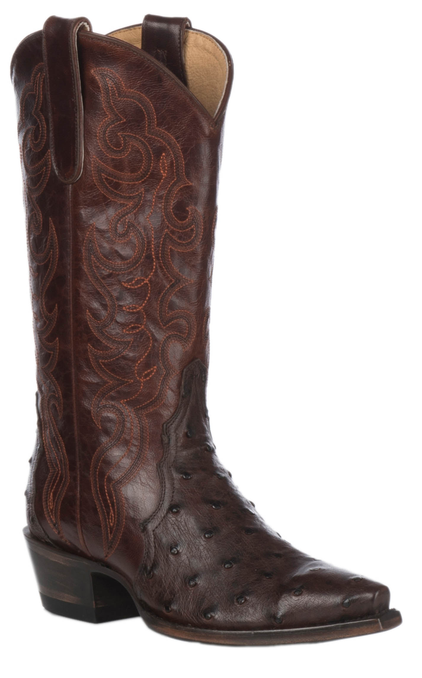 Cavender’s Women’s Full Quill Ostrich Black Exotic Snip Toe Cowboy Boots - Image 1