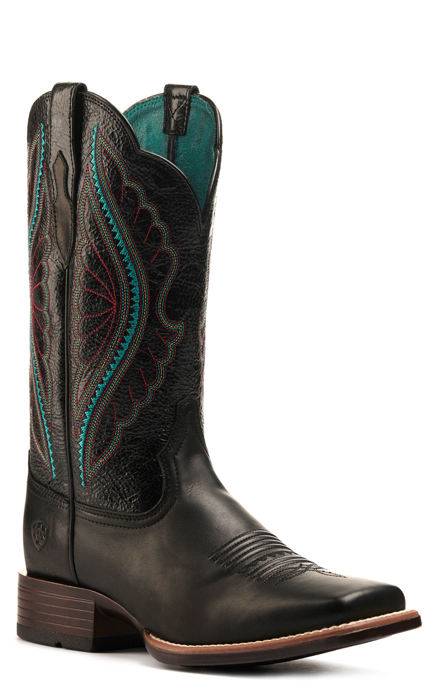 Ariat Women's PrimeTime True Black Bantamweight Wide Square Toe Cowboy Boot - Image 1