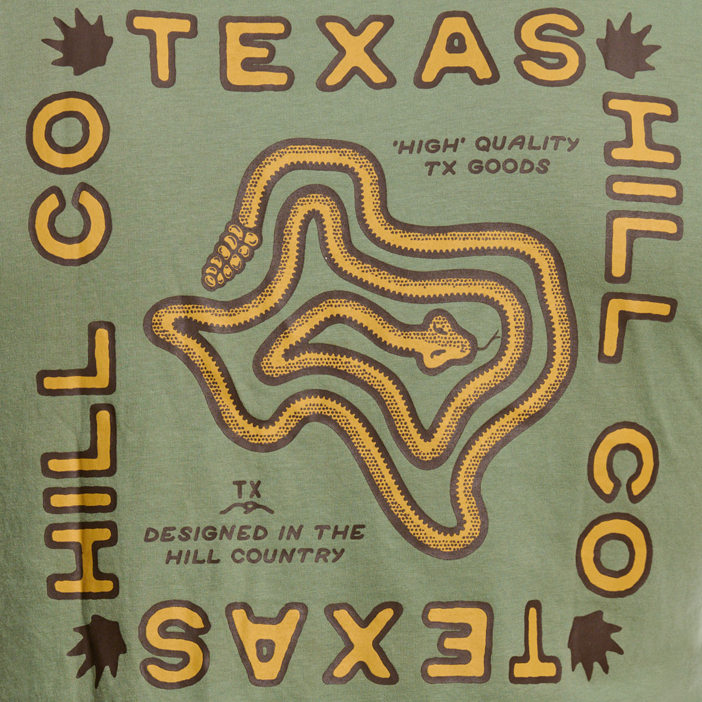 Texas Hill Country Provisions Men's Sage Texas Rattler T-Shirt - Image 1