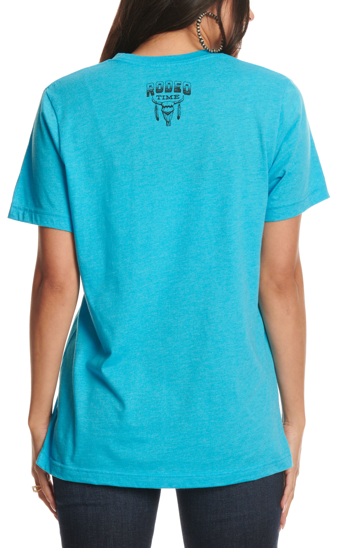 Rodeo Time Dale Brisby  Women's Turquoise Logo T-Shirt - Image 2