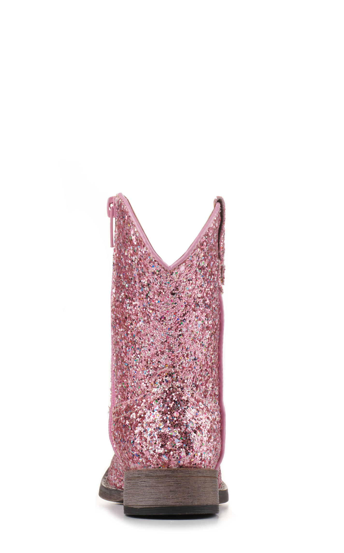 Roper Toddler Pink Glitter Square Toe Cowboy Boots - Image 1