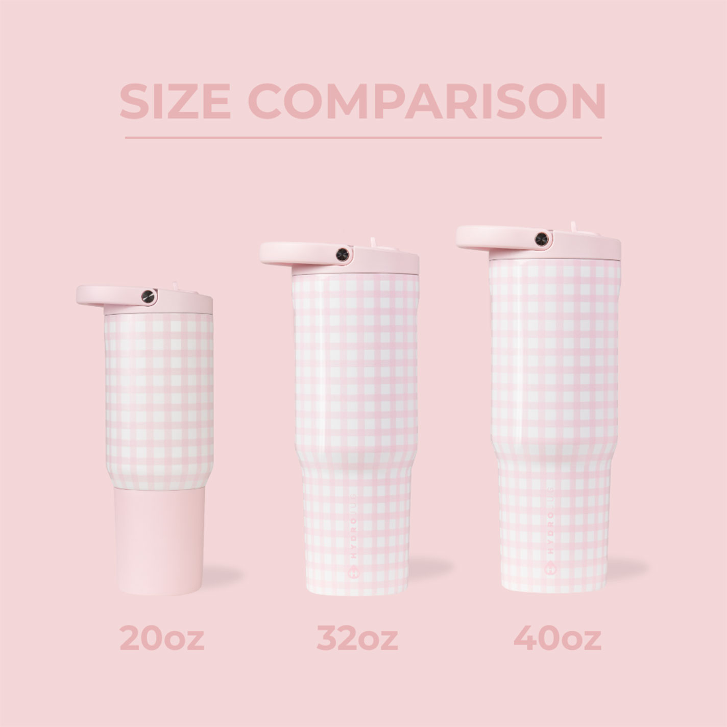 HydroJug Pink Gingham 20 oz Sport Insulated Bottle  - Image 1