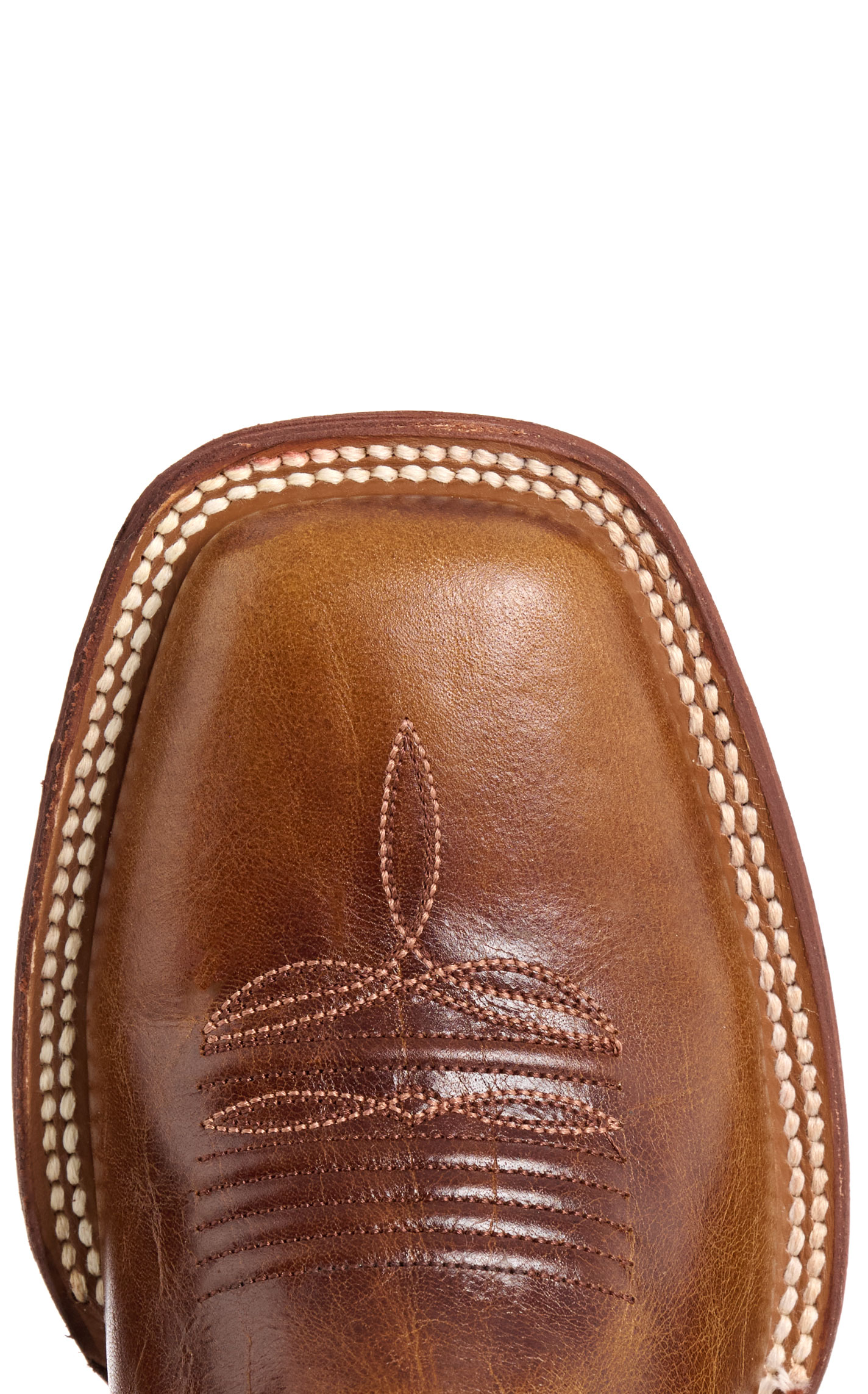 Cavender's Women's Pecan Oryx Botanical Inlay Wide Square Toe Cowboy Boots  - Image 1