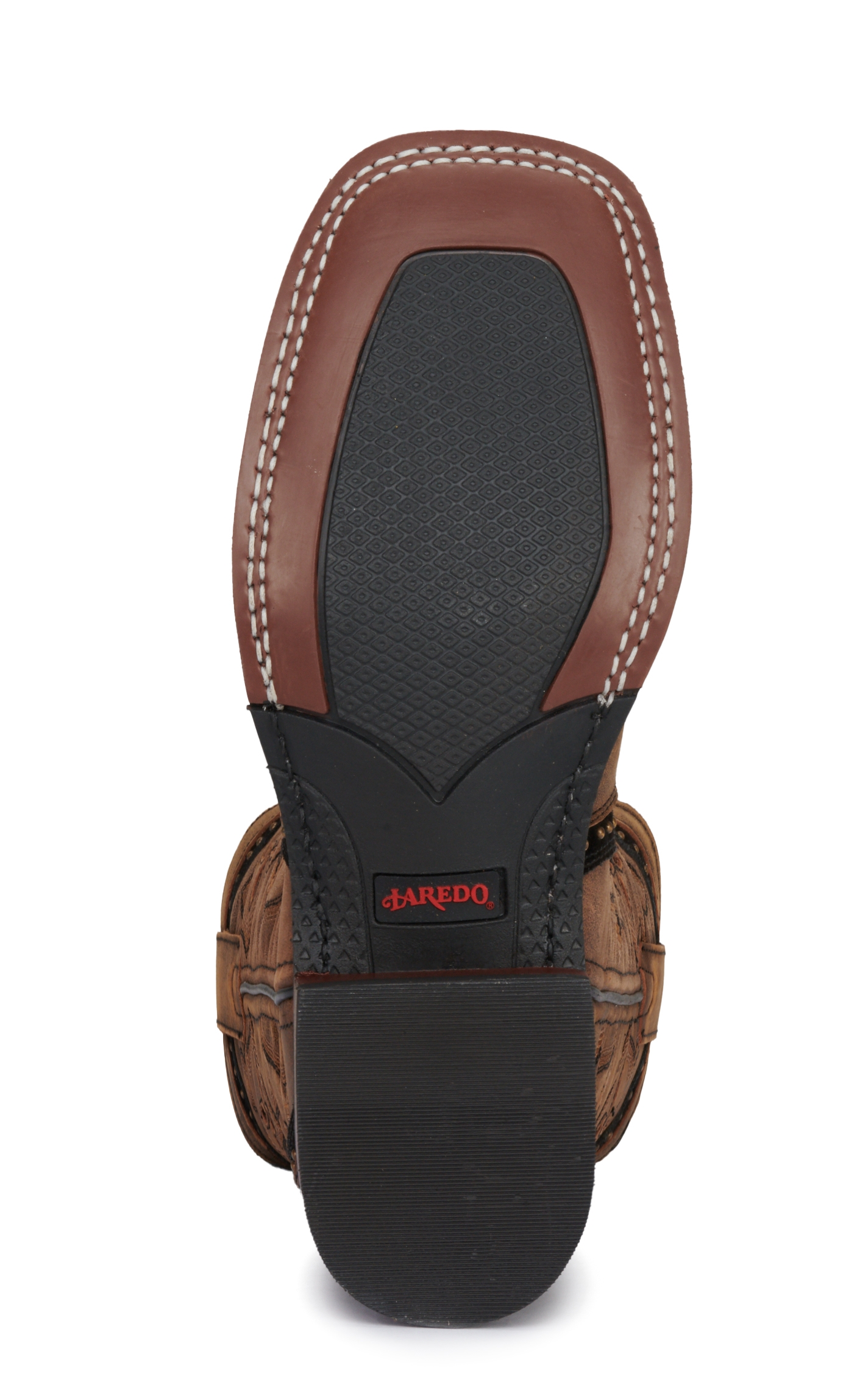 Laredo Women's Bouquet Honey Brown with Glitter Underlay Wide Square Toe Cowboy Boots - Image 1