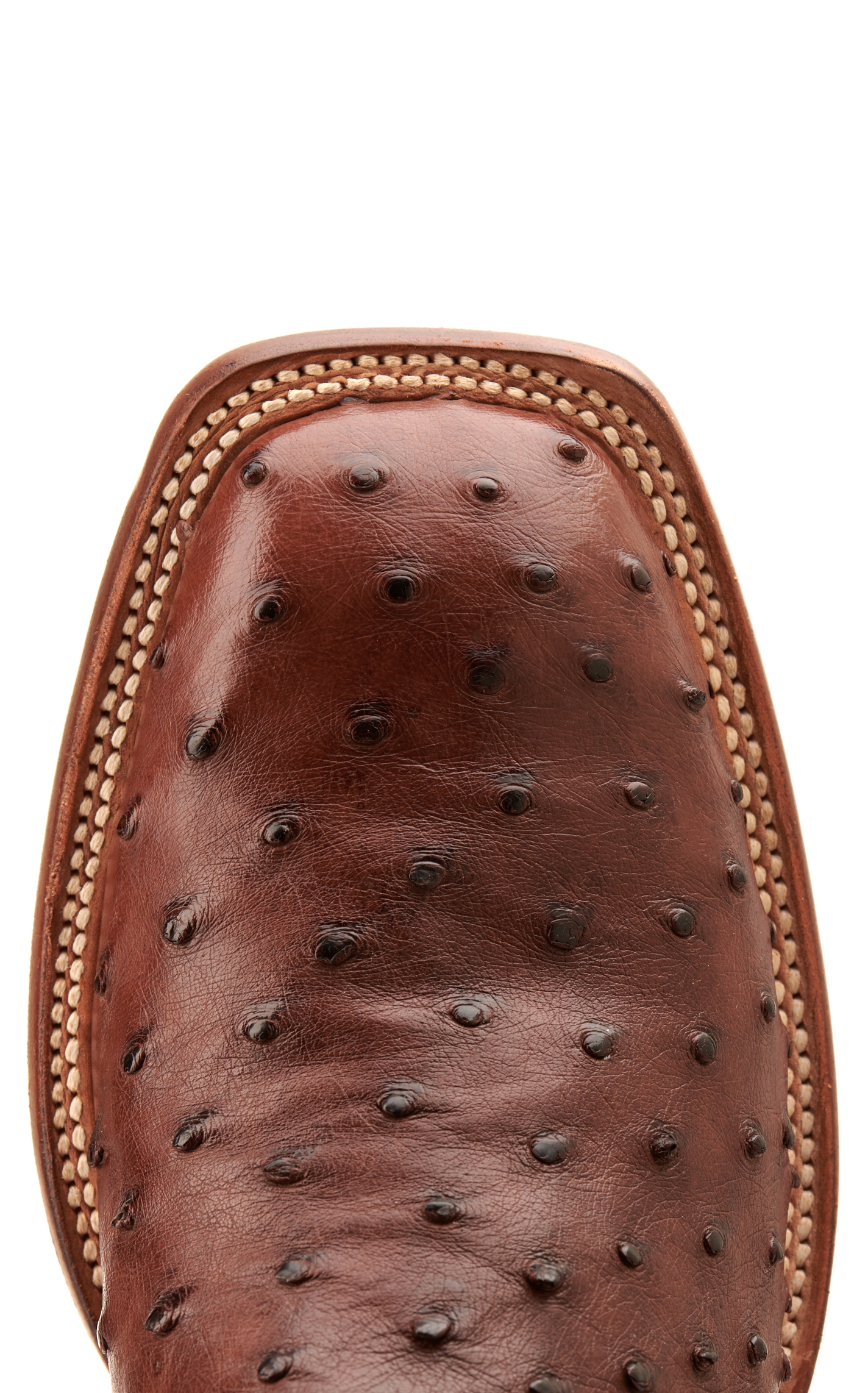 Lucchese Men's Kango Tabacco and Brown Full Quill Ostrich Wide Square Toe Exotic Cowboy Boots - Image 1