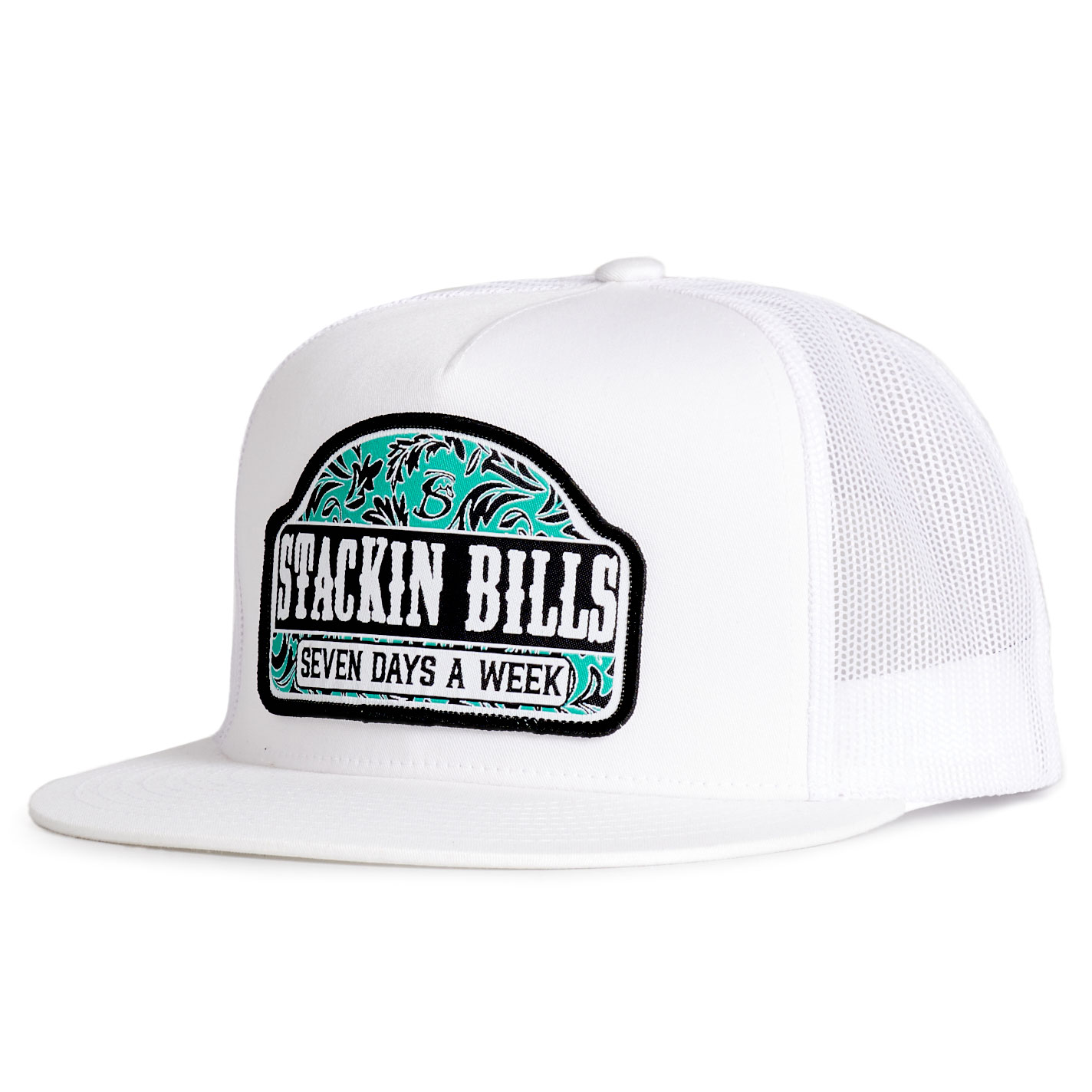 Stackin Bills White Tag Paisley Patch Flat Bill Cap - Image 1