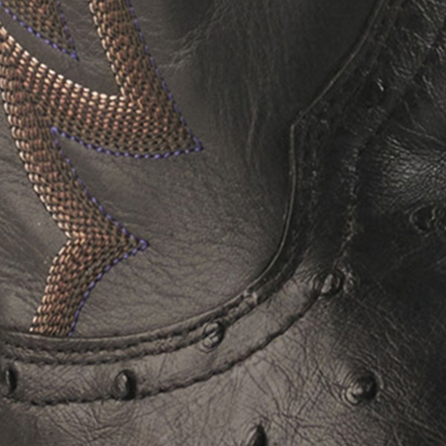 Cavender's Men's Black Full Quill Ostrich Rafter C Wide Square Toe Exotic Cowboy Boots - Image 1