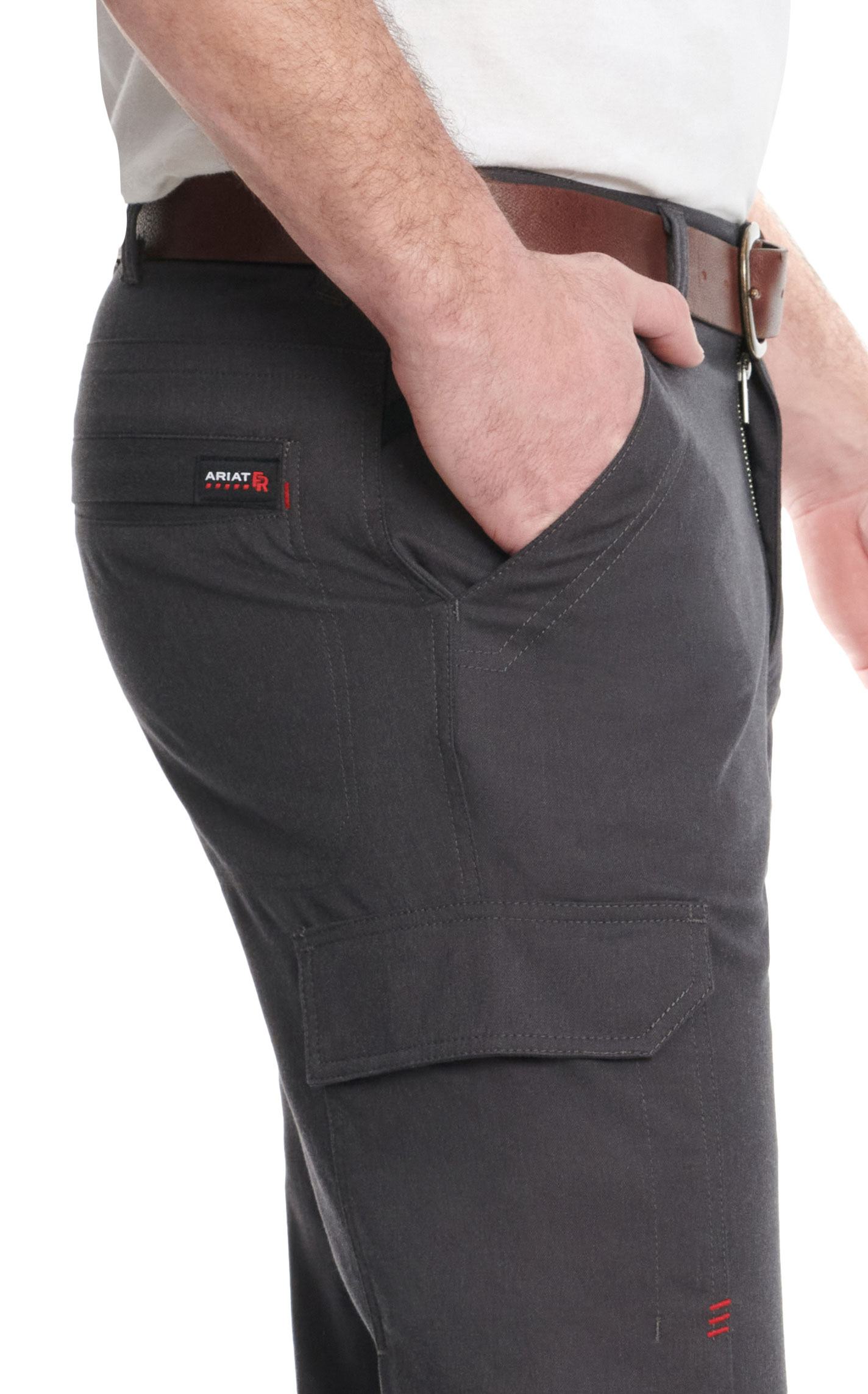 Ariat Men's M7 Charcoal Duralight Twill Straight Leg FR Work Pants - Image 1