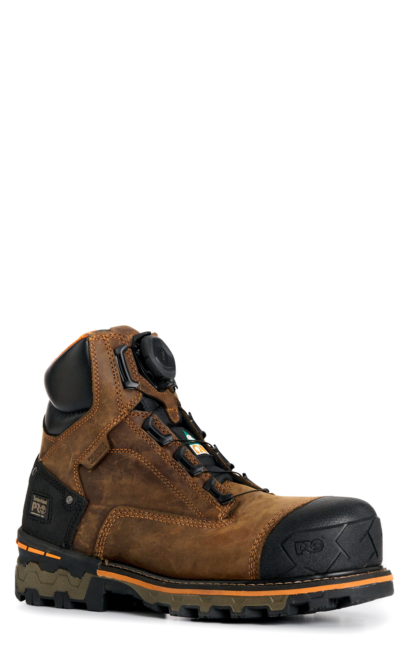 Timberland Pro Men's Boondocks BOA Brown Waterproof Round Composite Toe Work Boots - Image 1