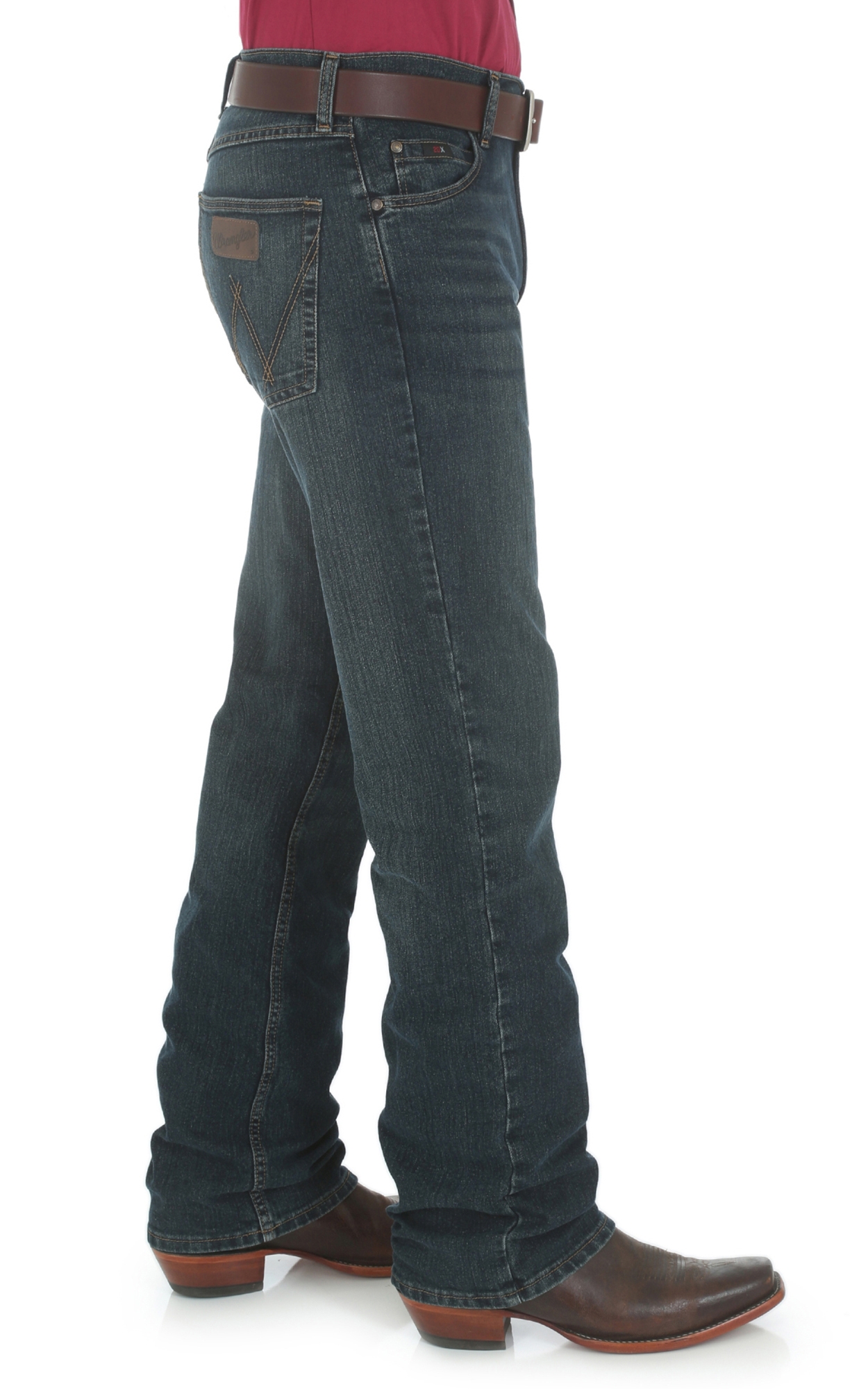 Wrangler 20X Men's Advanced Comfort 02 Competition Dark Wash Slim Fit Boot Cut Jean - Long Length - Image 1