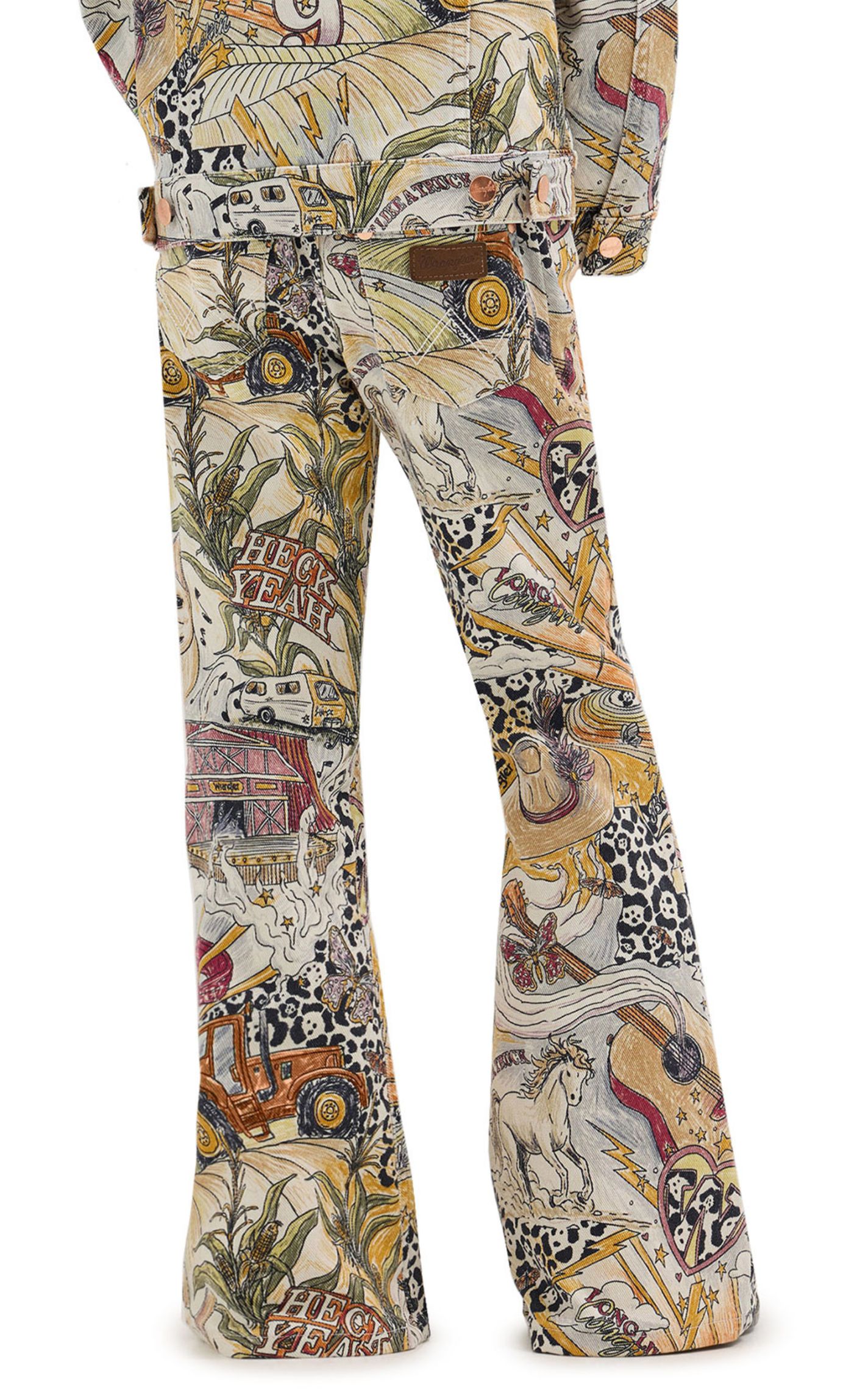 Wrangler & Lainey Wilson Girl's Denim Storyteller Print Jeans - Image 1