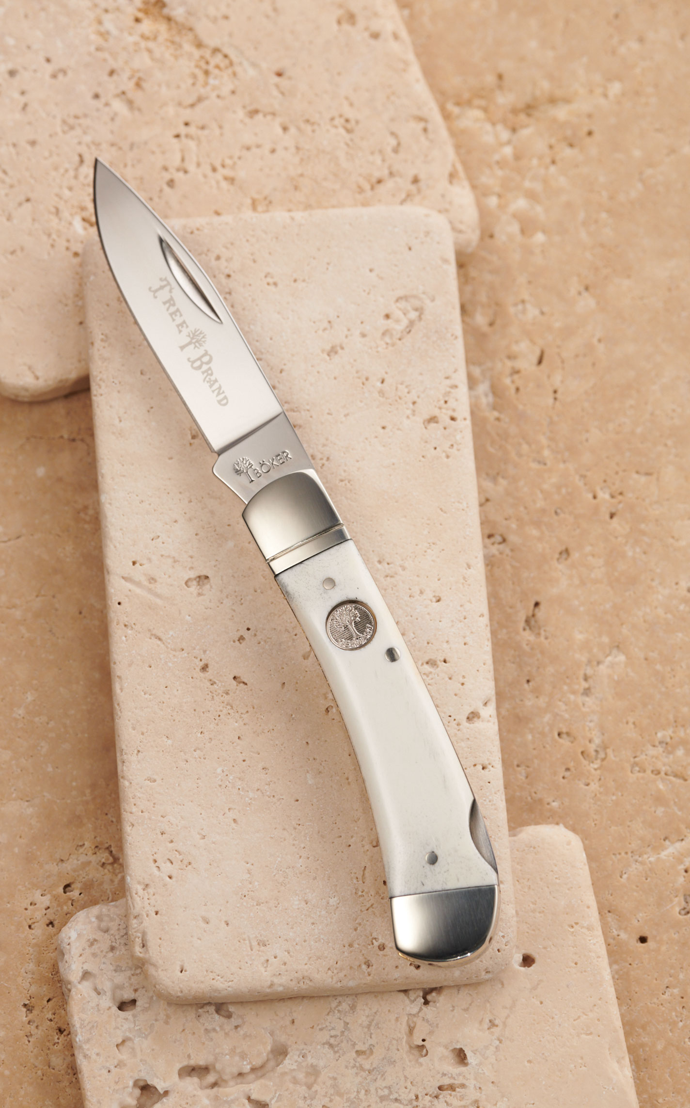 Tree Brand by Boker Traditional Series Smooth White Bone Handle Pocket Knife - Image 1