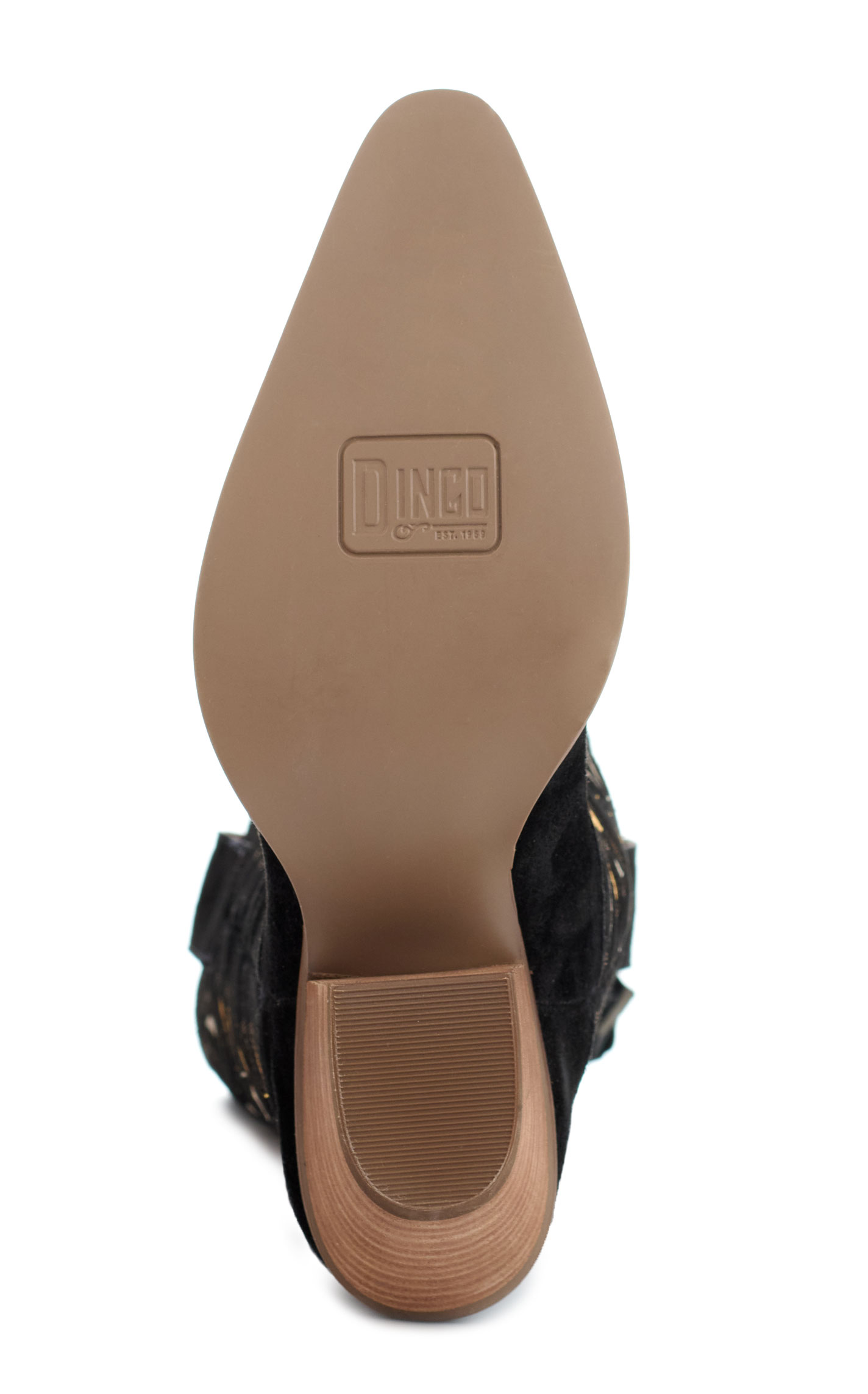 Dingo Women's Bandelera Black Suede Snip Toe Tall Cowboy Boots - Image 1