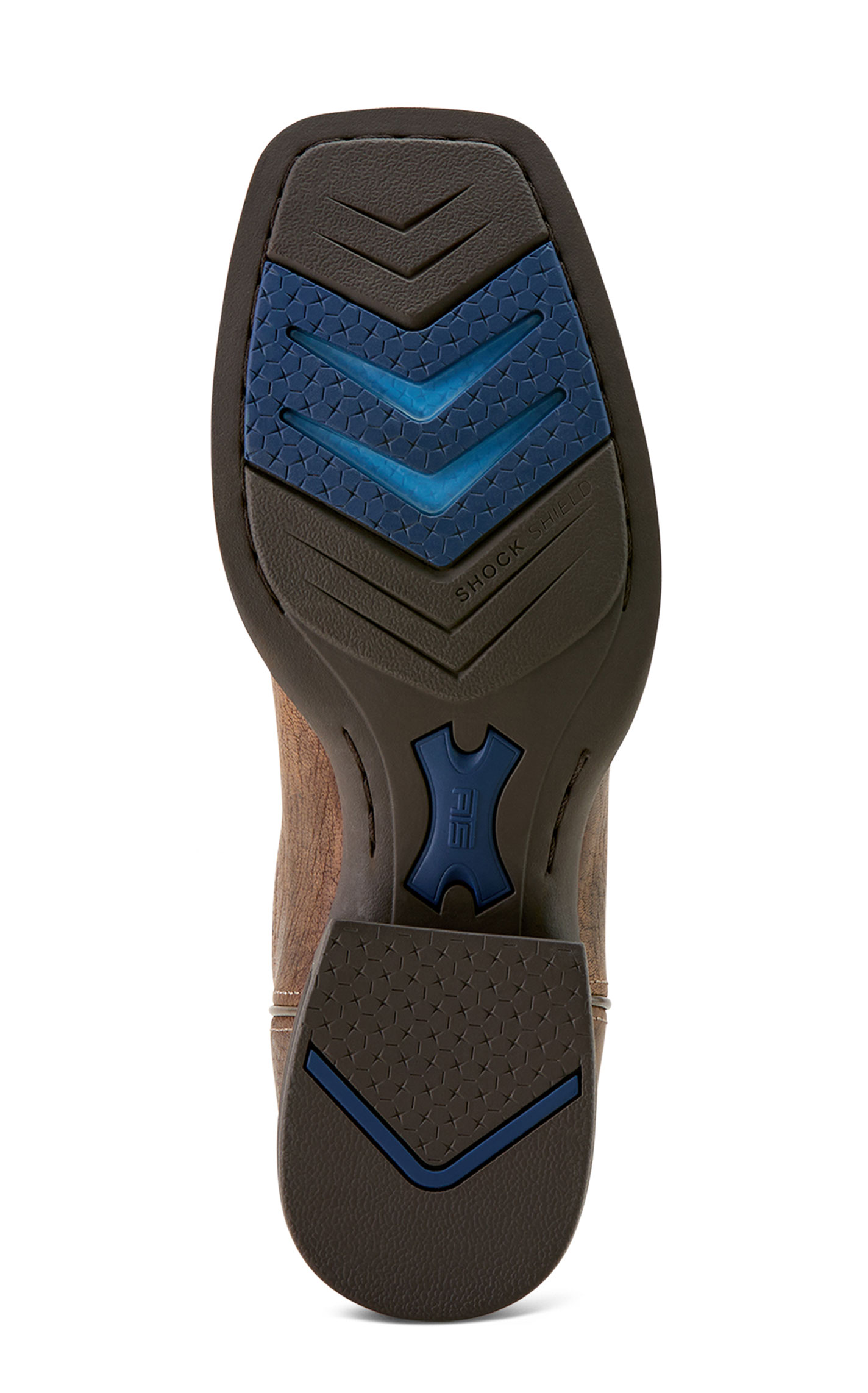 Ariat Men's Steadfast Shock Shield Dusk Brown & Baby Blue Eyes Wide Square Toe Cowboy Boots - Image 1