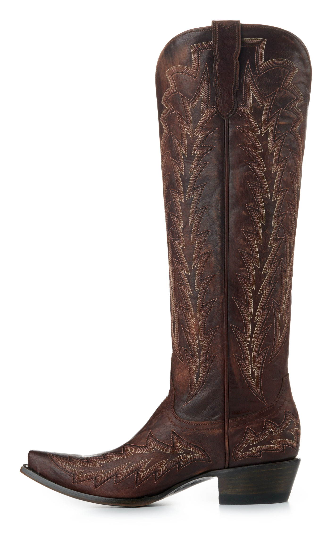 JRC & Sons Women’s Nancy Dark Brass Snip Toe Tall Cowboy Boots - Image 1