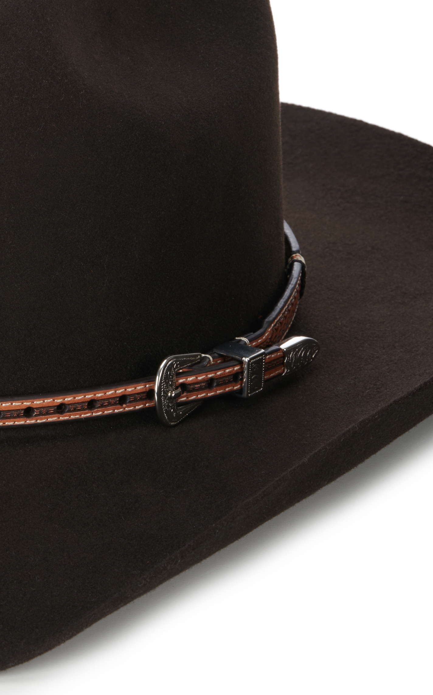 M&F Brown Embossed Wrapped Hatband - Image 1