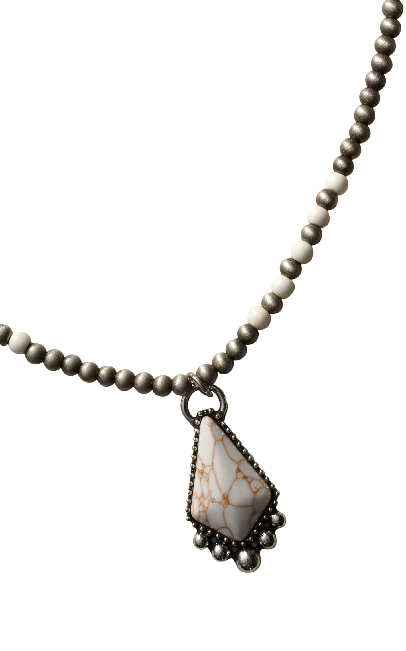 Rockin C Navajo Pearls & Diamond White Stone Pendant Necklace - Image 1