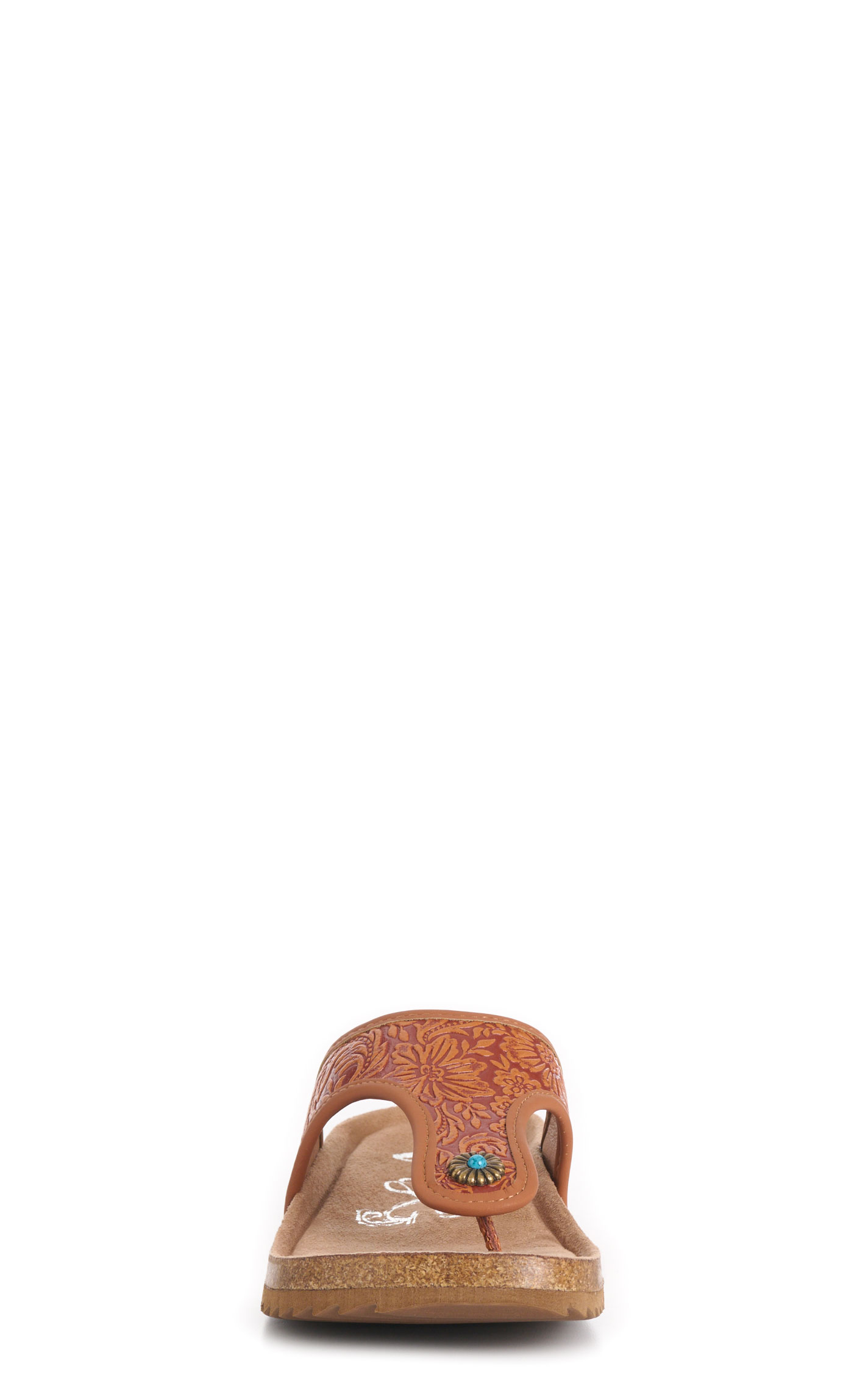 Very G Women’s Brown and Rust Danni Embossed Faux Leather Slip On Sandals - Image 1