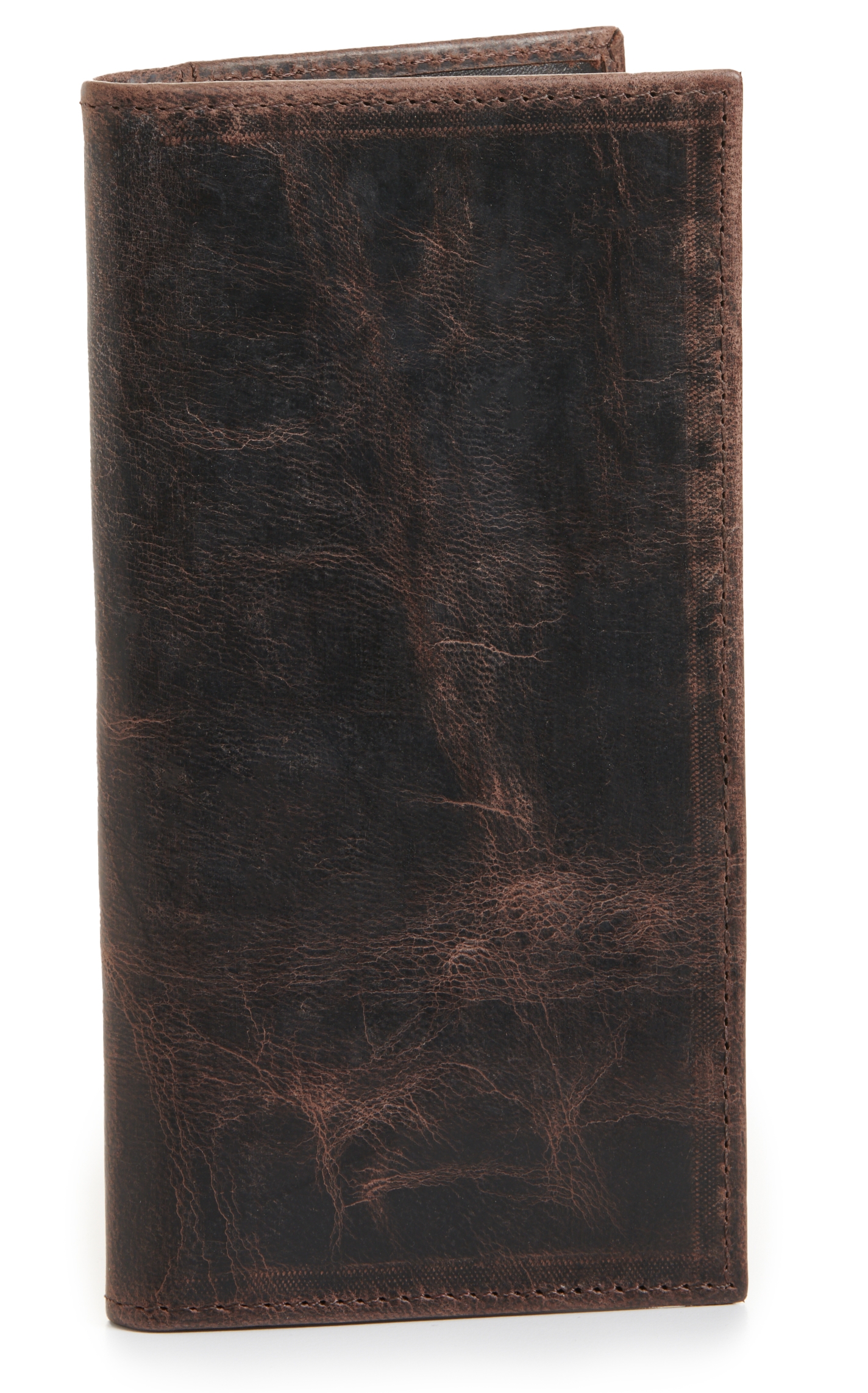 JRC & Sons Men's Chocolate Brown Mad Dog Goat Leather Rodeo Wallet - Image 1
